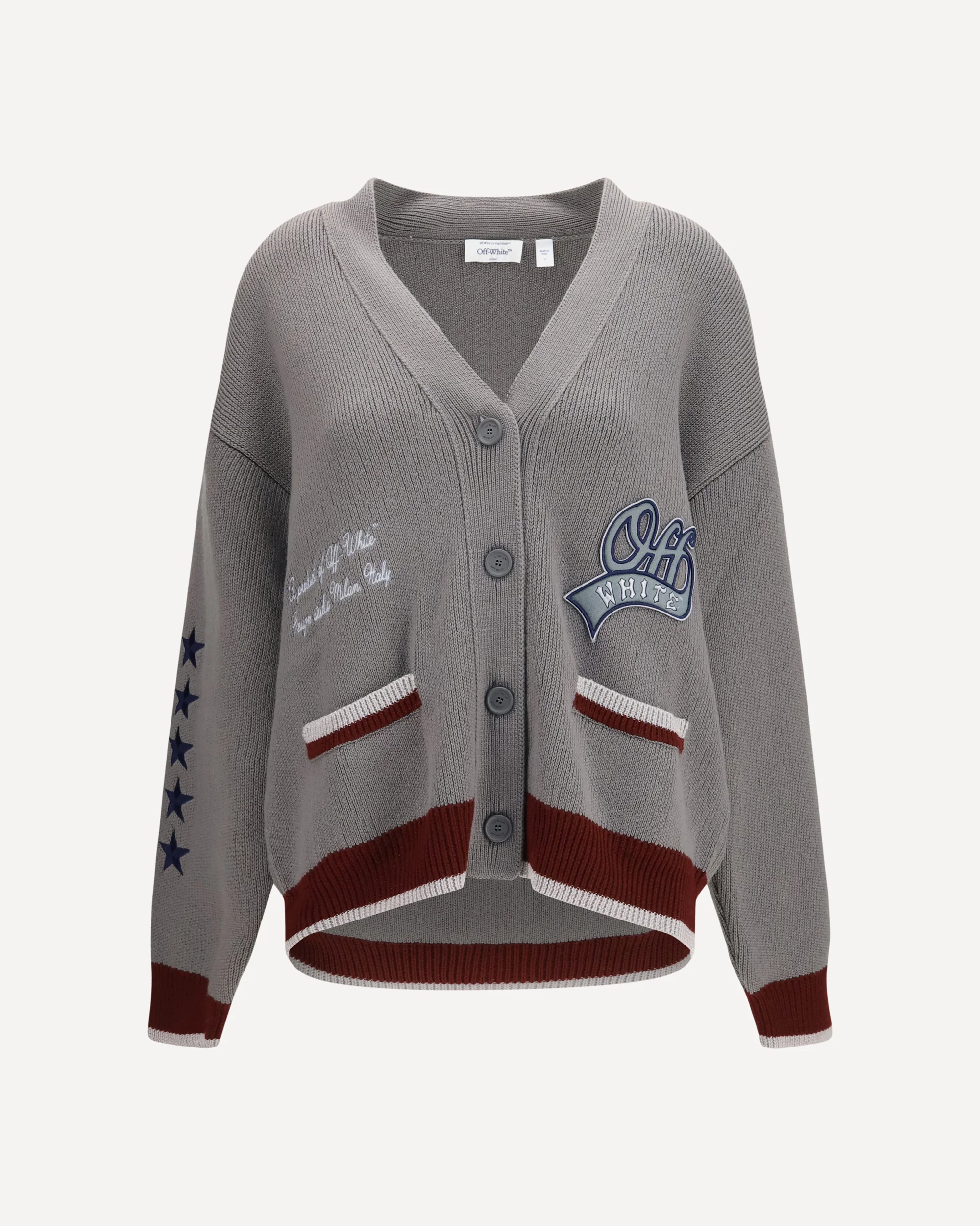 College Varsity Knit Cardigan - GREY | Cheap Luxury Handbags Store,