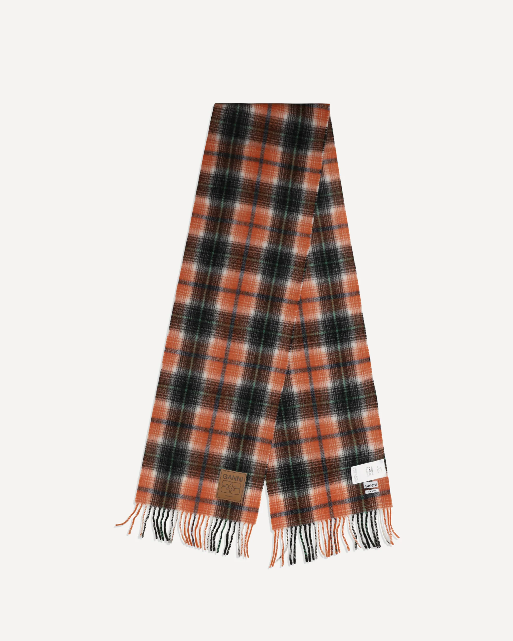 Checked wool Scarf - ORANGE | Cheap Luxury Handbags Store,