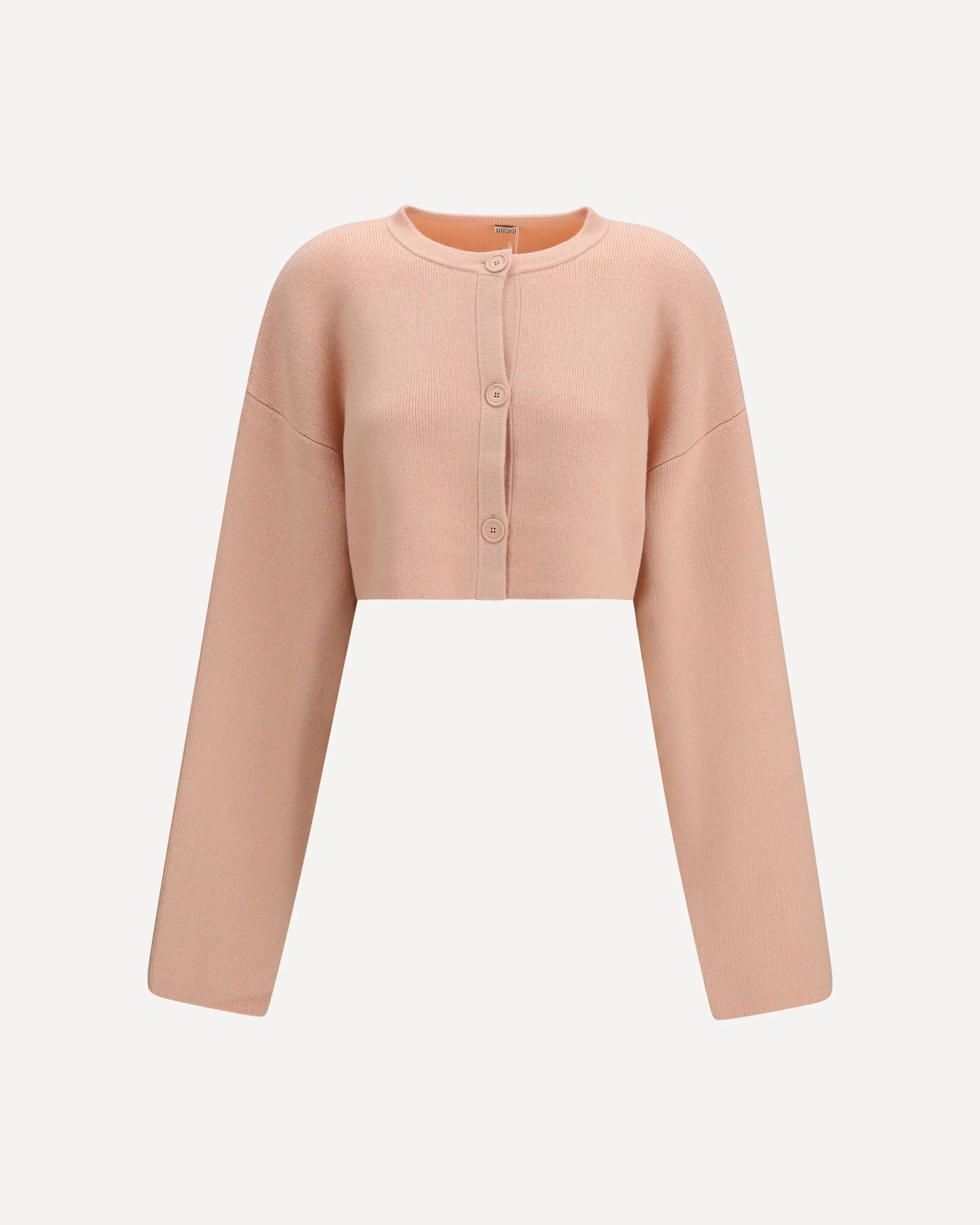 Cropped crewneck Cardigan with button fastening - PINK | Cheap Luxury Handbags Store,