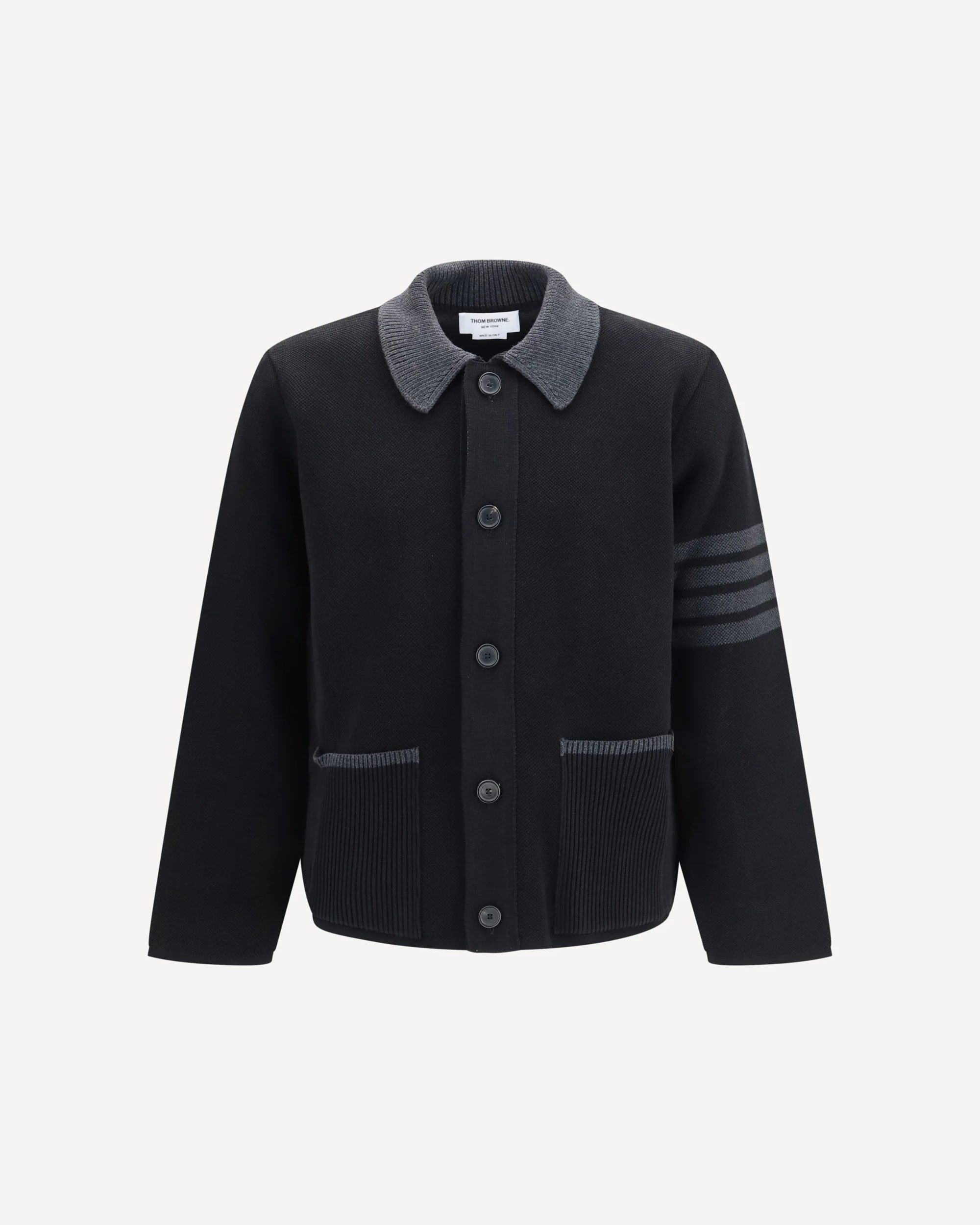 4-Bar cotton piqué Jacket - BLACK | Cheap Luxury Handbags Store,