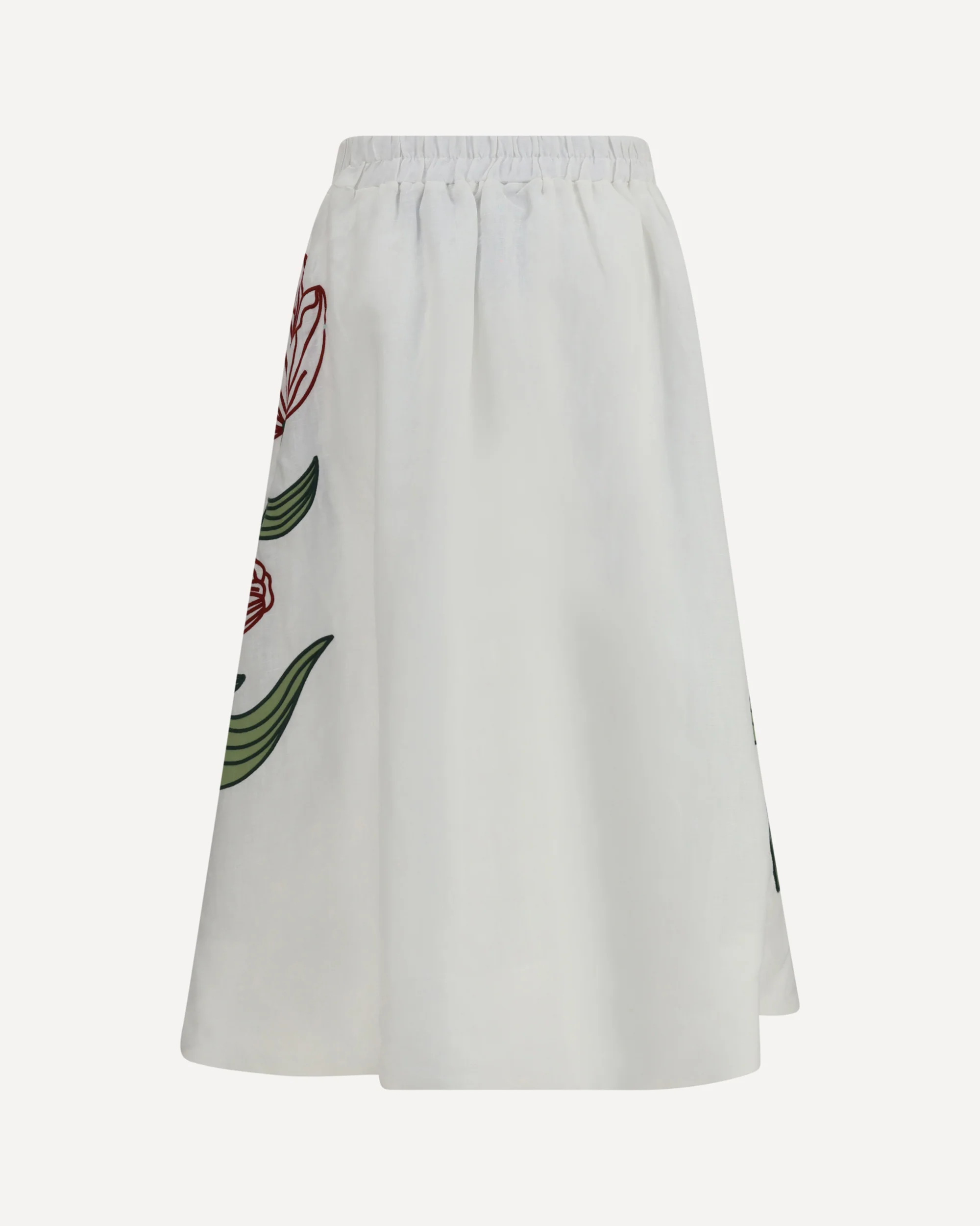 Floral embroidered Skirt - WHITE | Cheap Luxury Handbags Store,