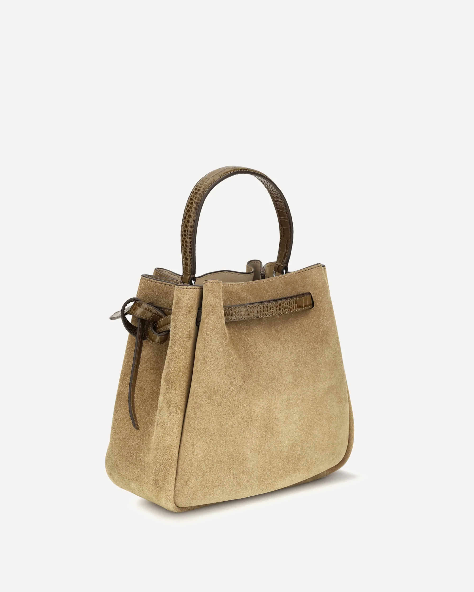 Romy suede Bucket Bag - BEIGE | Cheap Luxury Handbags Store,