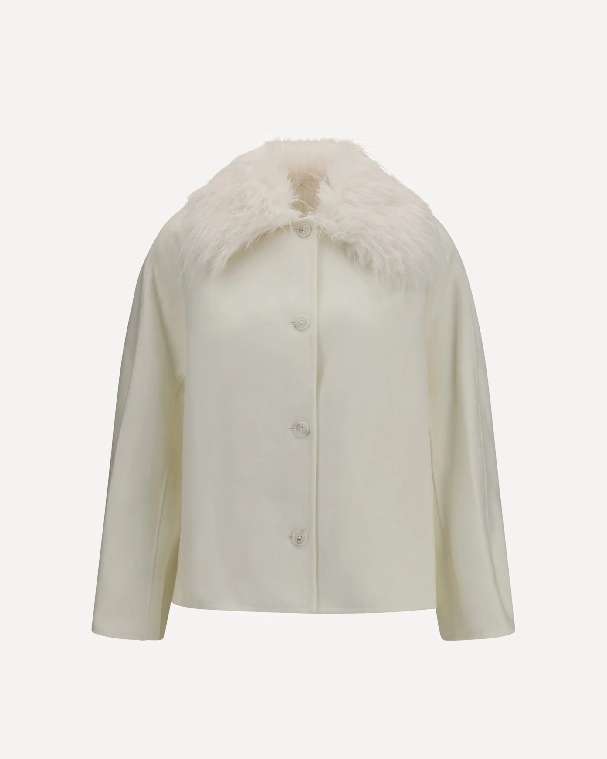 Rafe Jacket with faux-fur collar - WHITE | Cheap Luxury Handbags Store,