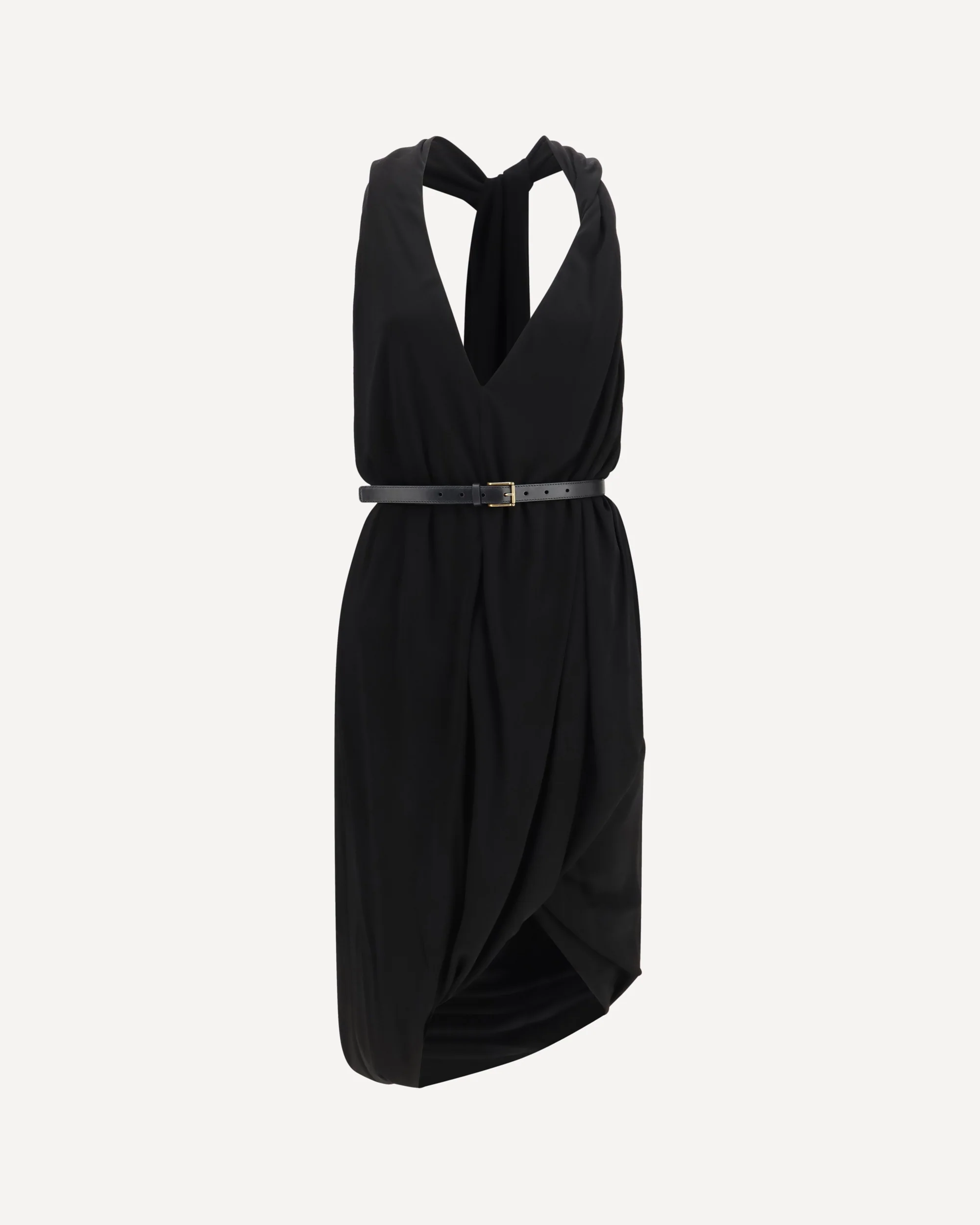 Draped viscose Dress - BLACK | Cheap Luxury Handbags Store,