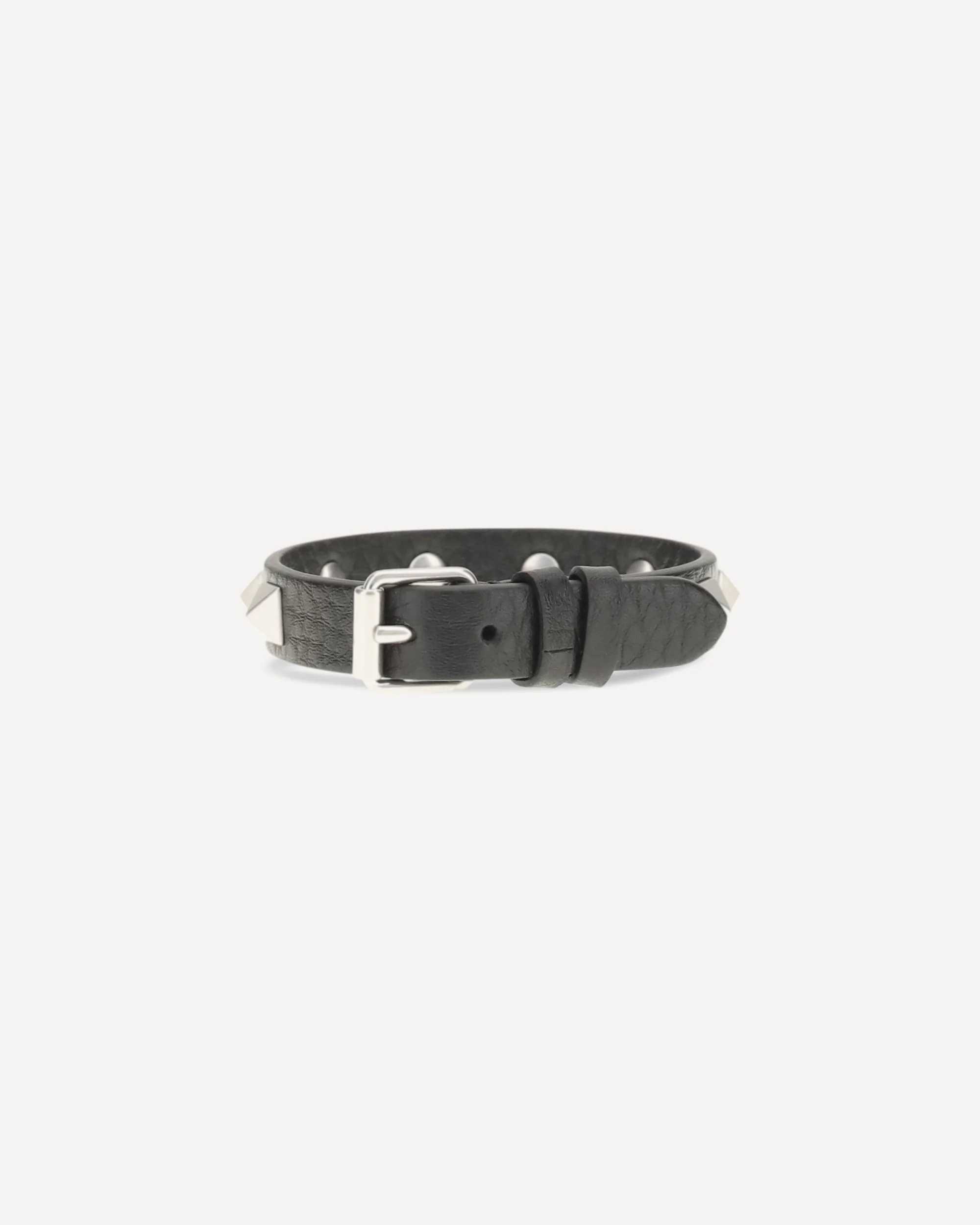 Rockstud leather Bracelet - BLACK | Cheap Luxury Handbags Store,