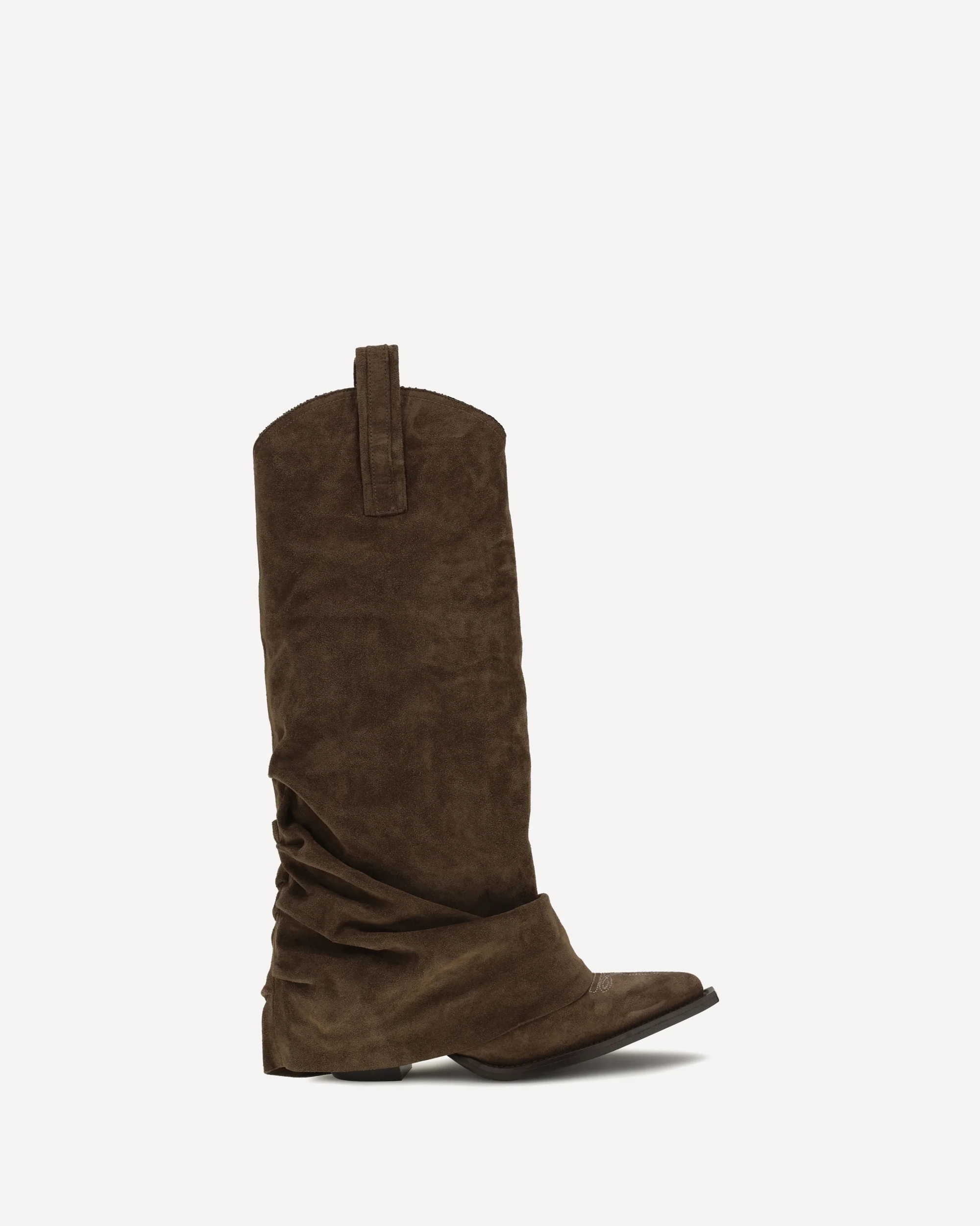 Suede Cowboy Boots - BROWN | Cheap Luxury Handbags Store,