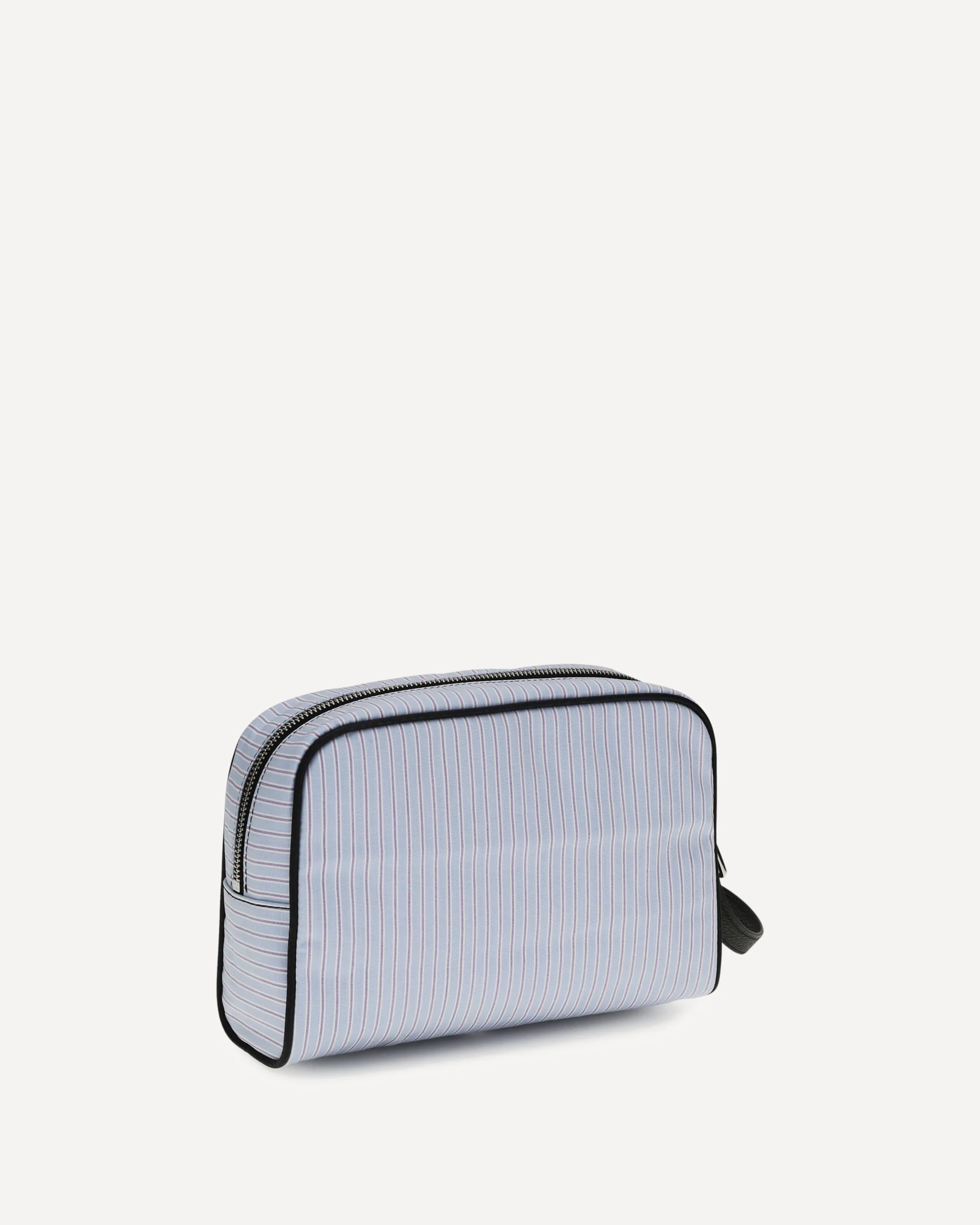 Striped poplin and leather Handbag - LIGHT BLUE | Cheap Luxury Handbags Store,