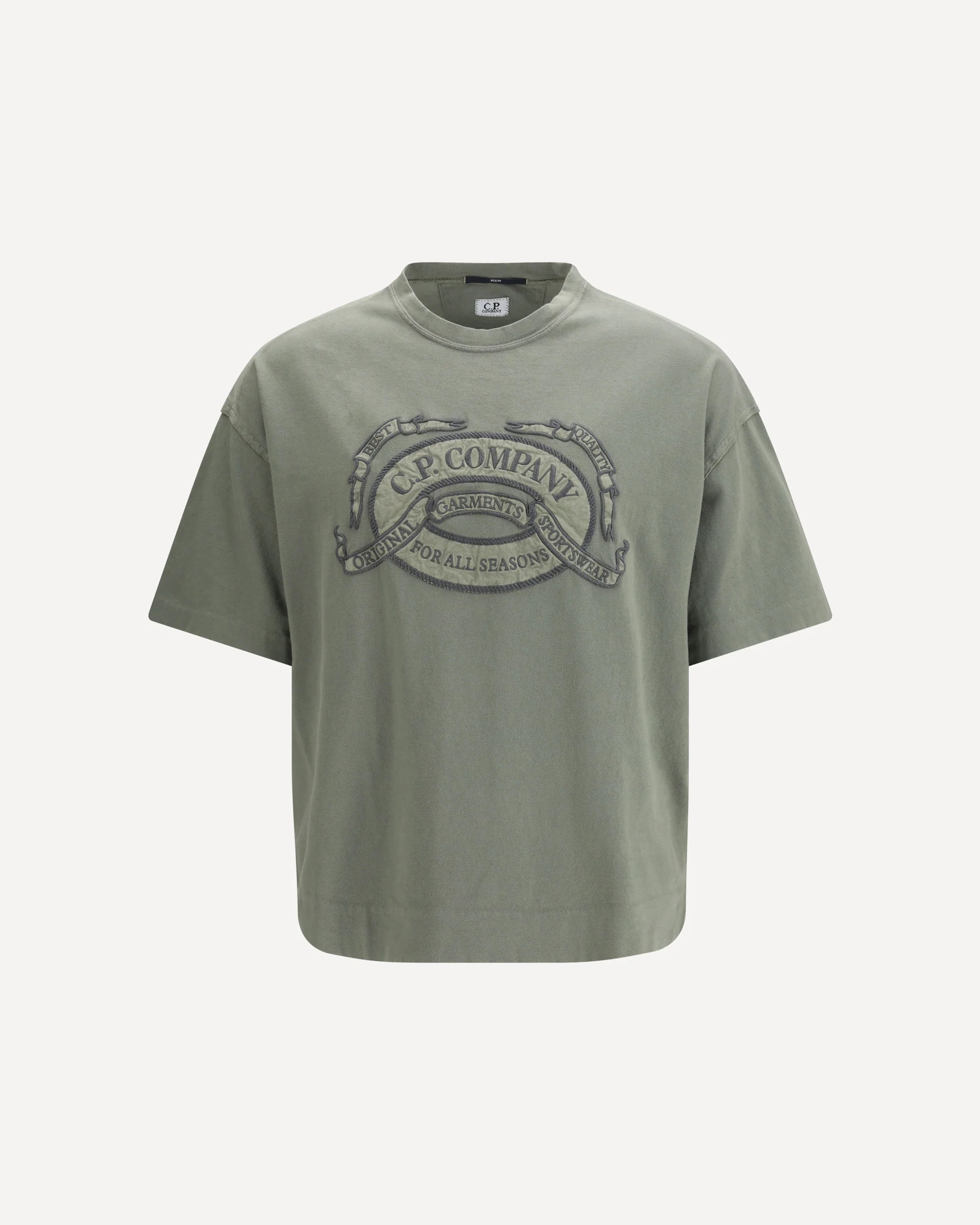 20/1 Jersey Short Sleeve Boxy Logo T-Shirt - GREEN | Cheap Luxury Handbags Store,