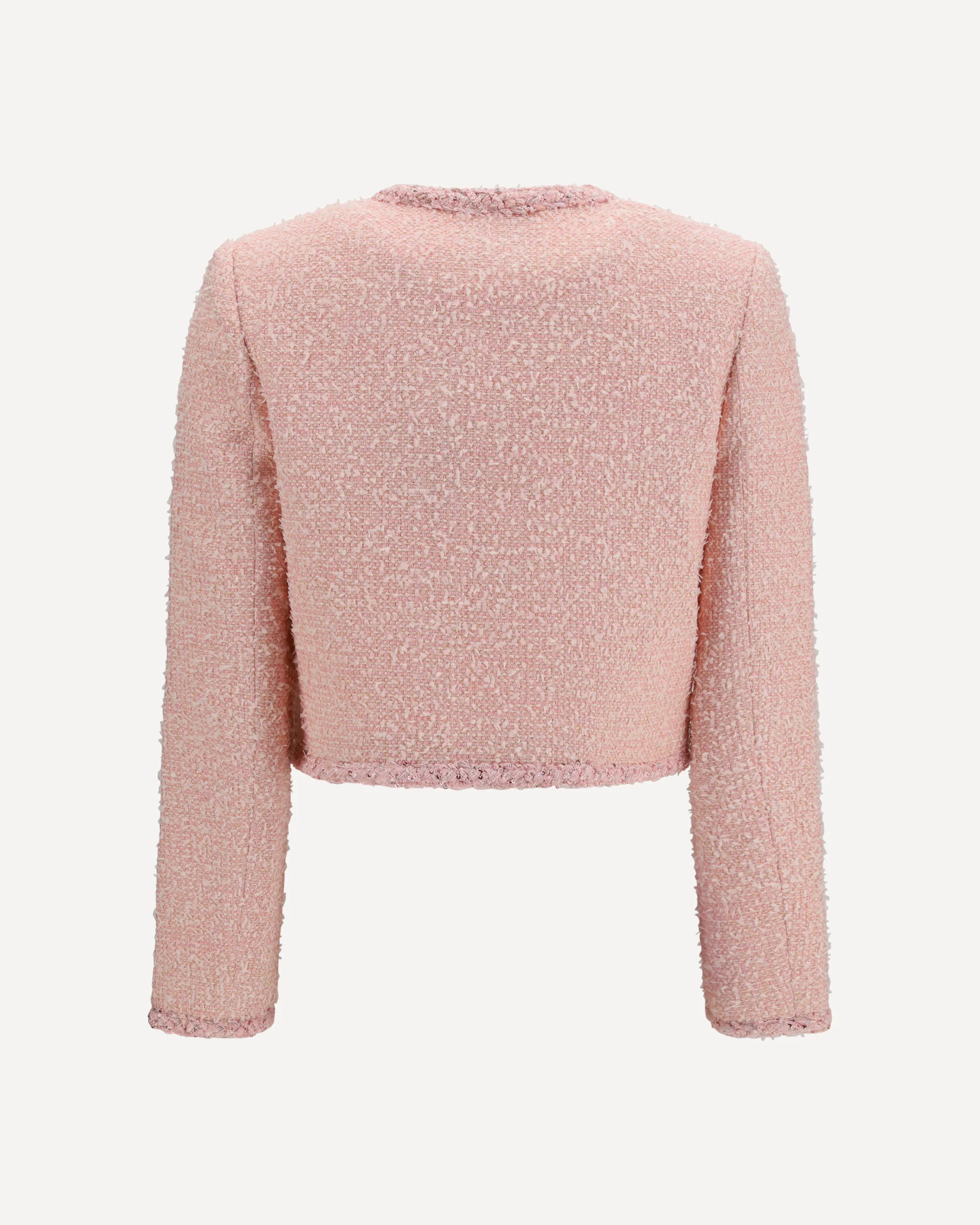 Bouclé Jacket - PINK | Cheap Luxury Handbags Store,