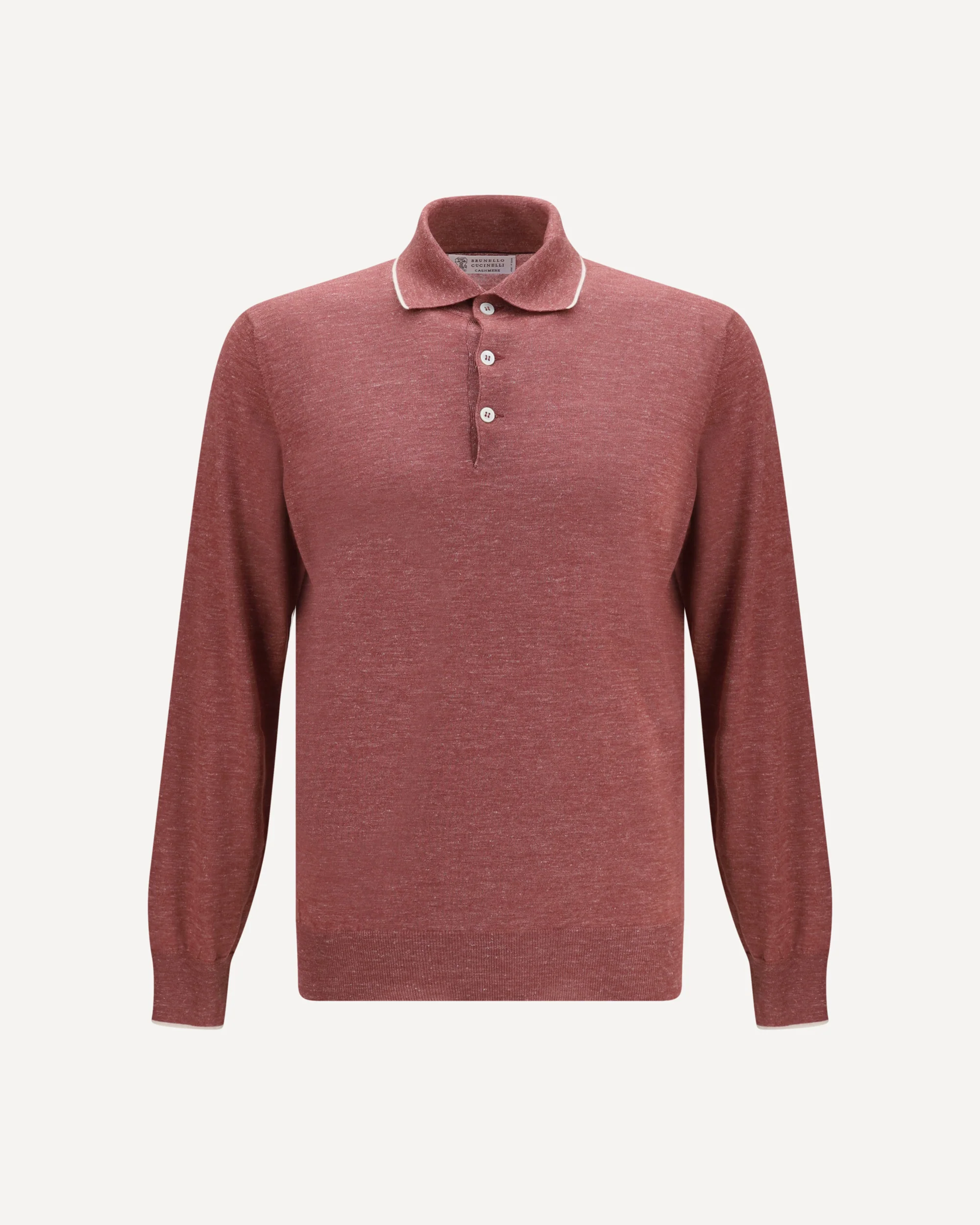 Lightweight cashmere, silk and hemp knit Polo - BORDEAUX | Cheap Luxury Handbags Store,