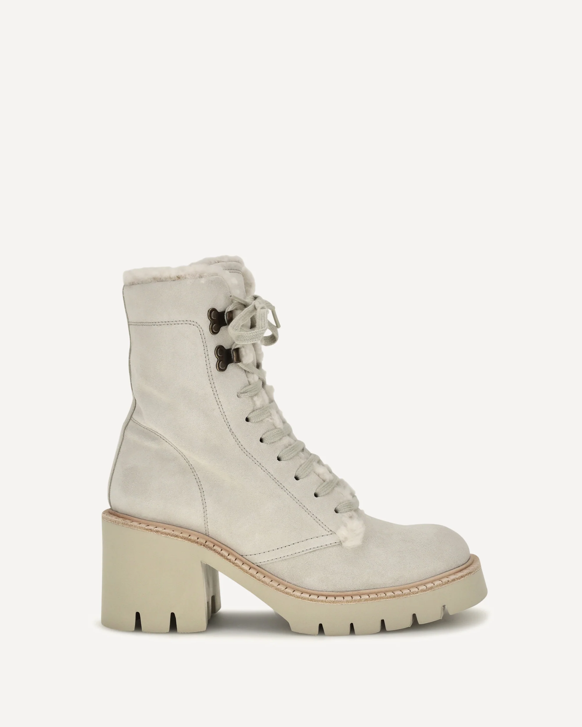 Zineta suede lace-up ankle Boots - CREAM | Cheap Luxury Handbags Store,