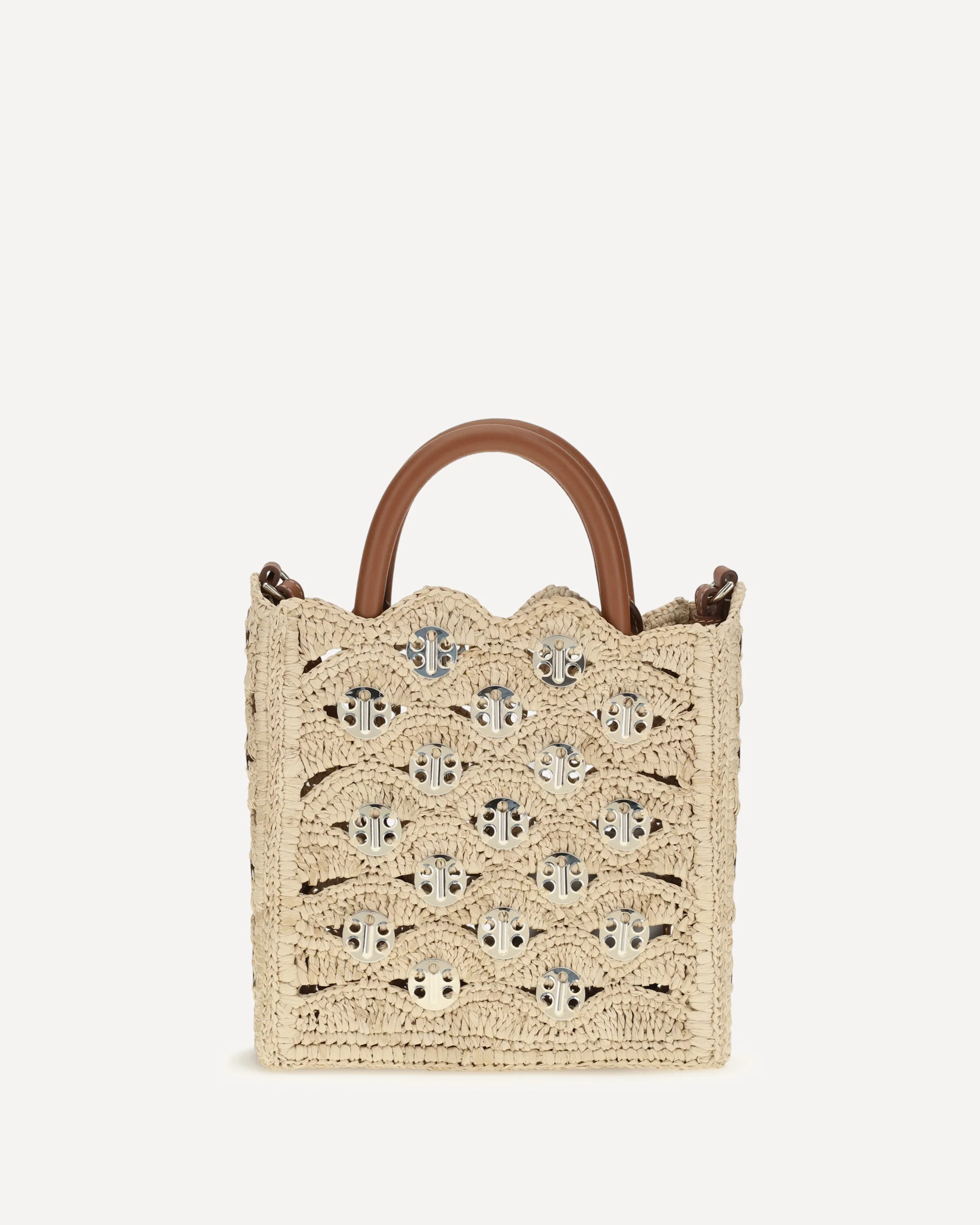 1969 Disc raffia Top-Handle Bag - BEIGE | Cheap Luxury Handbags Store,