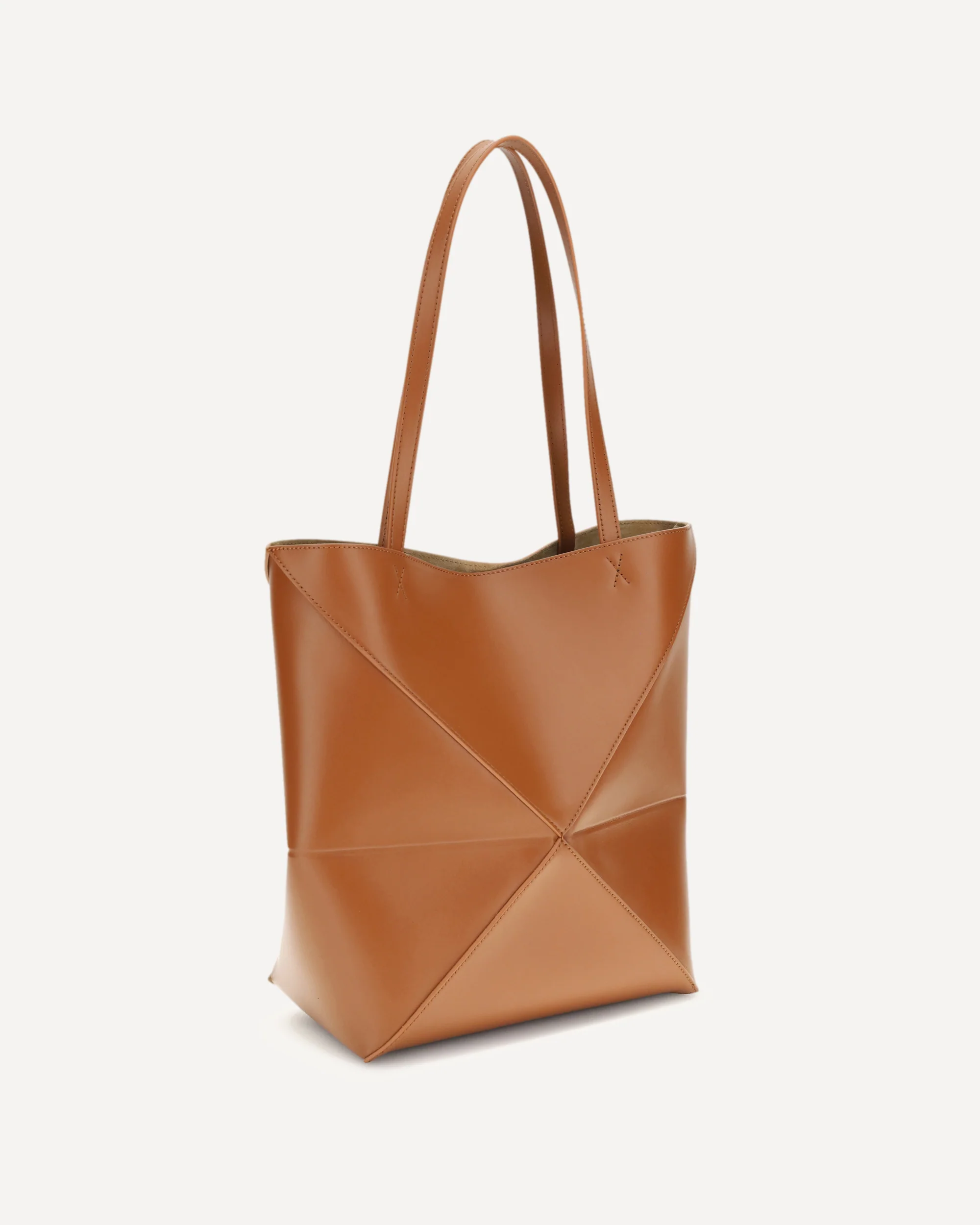 Puzzle Fold Tote Bag - BROWN | Cheap Luxury Handbags Store,