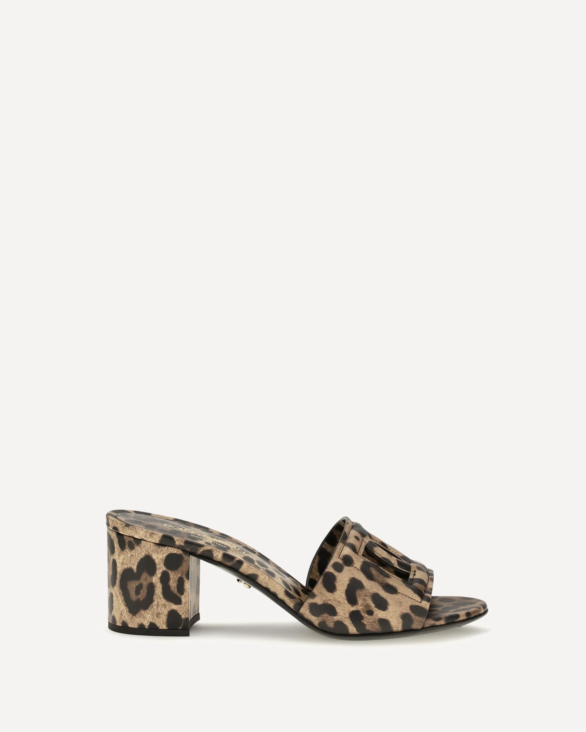Leopard print leather Mules - BEIGE | Cheap Luxury Handbags Store,
