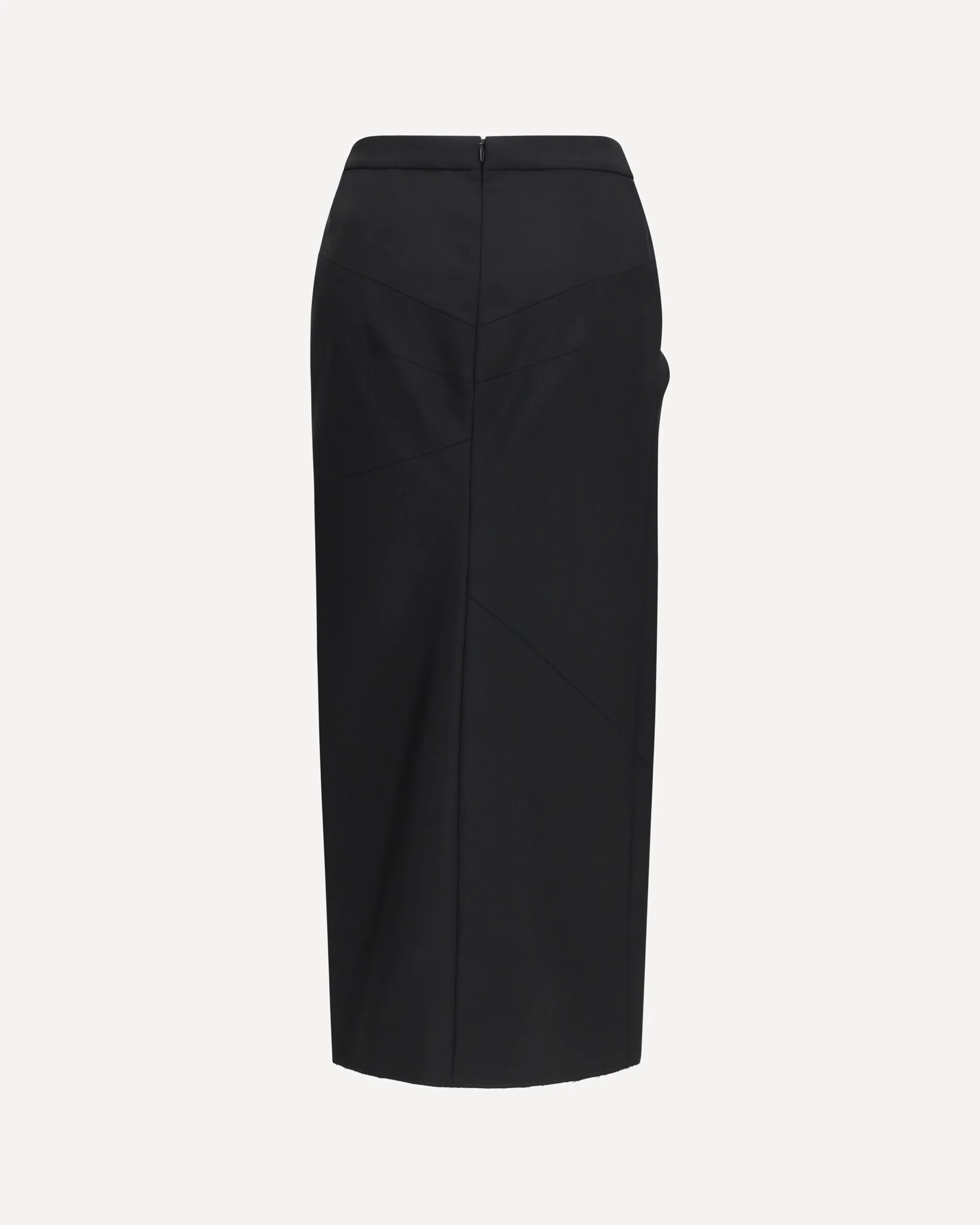 Draped midi Skirt in double-faced wool and mohair - BLACK | Cheap Luxury Handbags Store,
