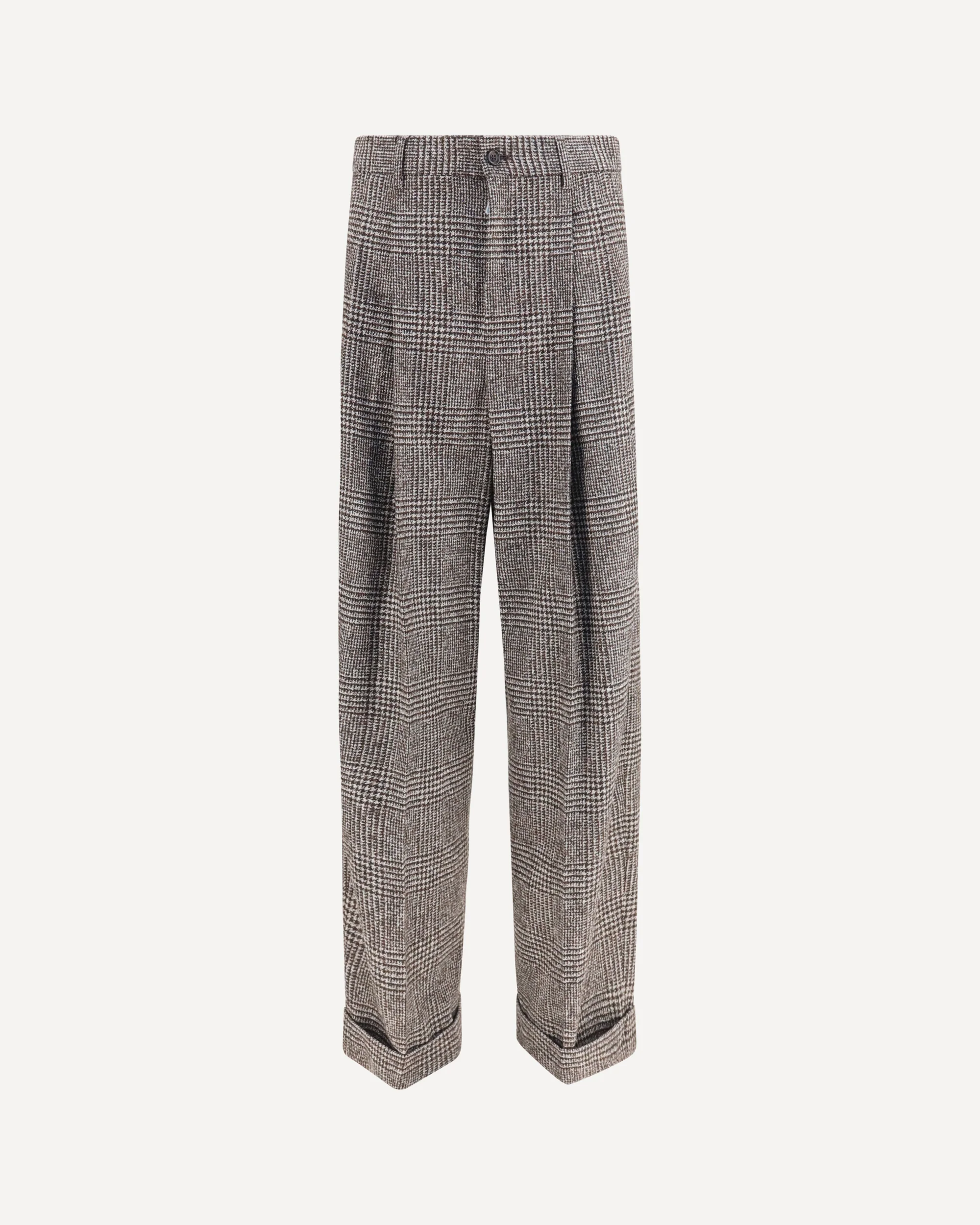 Alpaca blend Prince of Wales Pants - BROWN | Cheap Luxury Handbags Store,