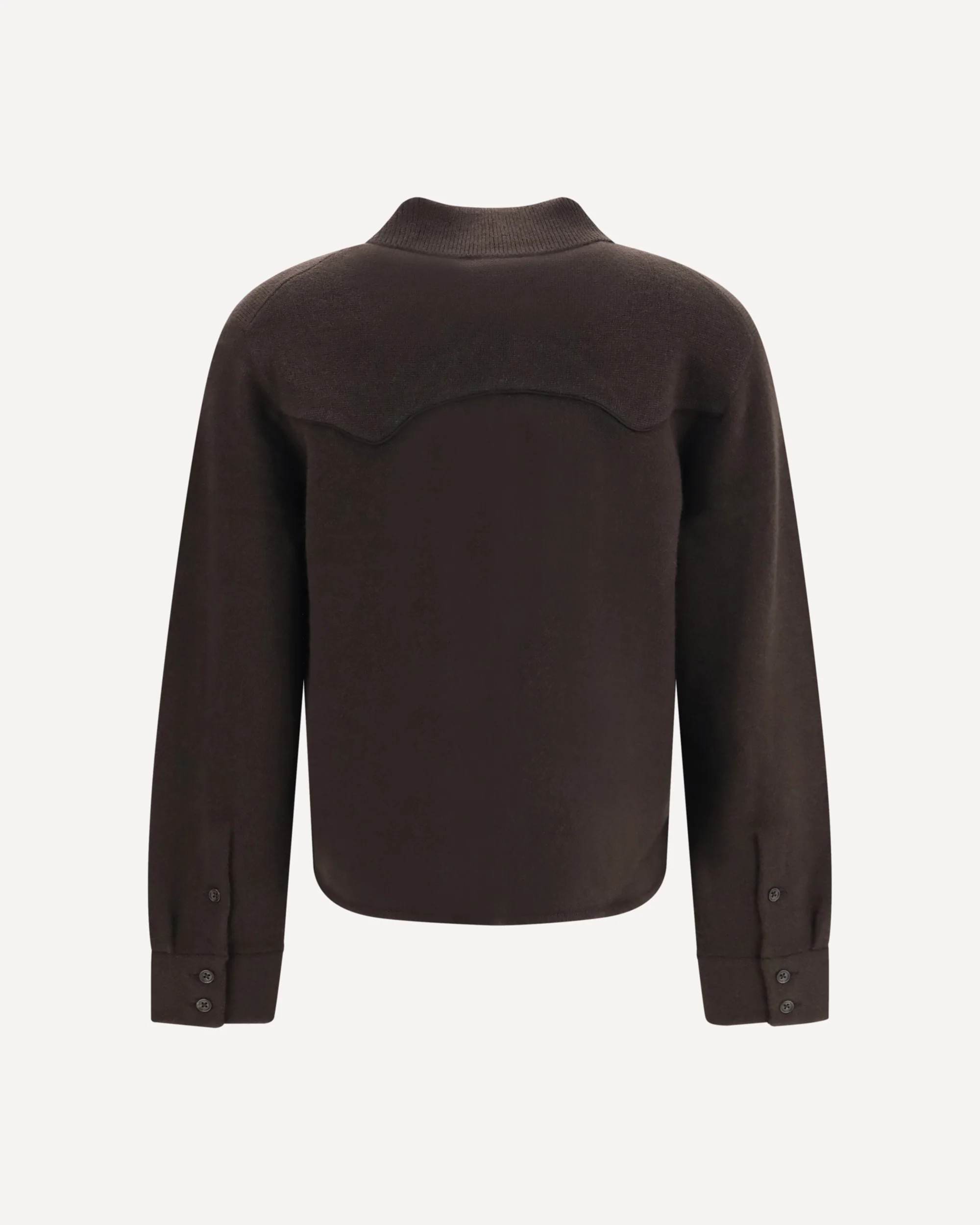 Cropped Western cashmere Shirt - BROWN | Cheap Luxury Handbags Store,