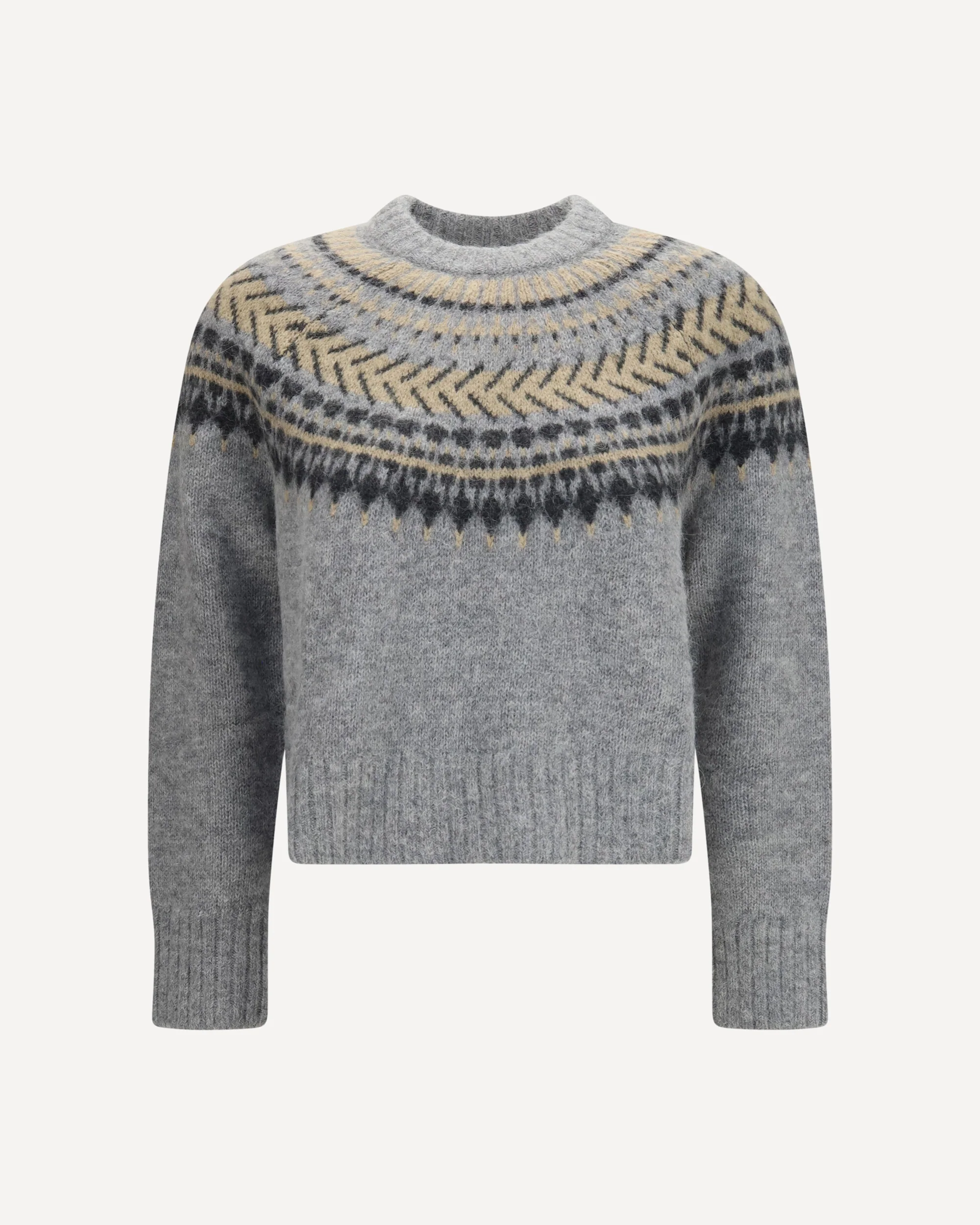 Annette Fair Isle crewneck Jumper - GREY | Cheap Luxury Handbags Store,