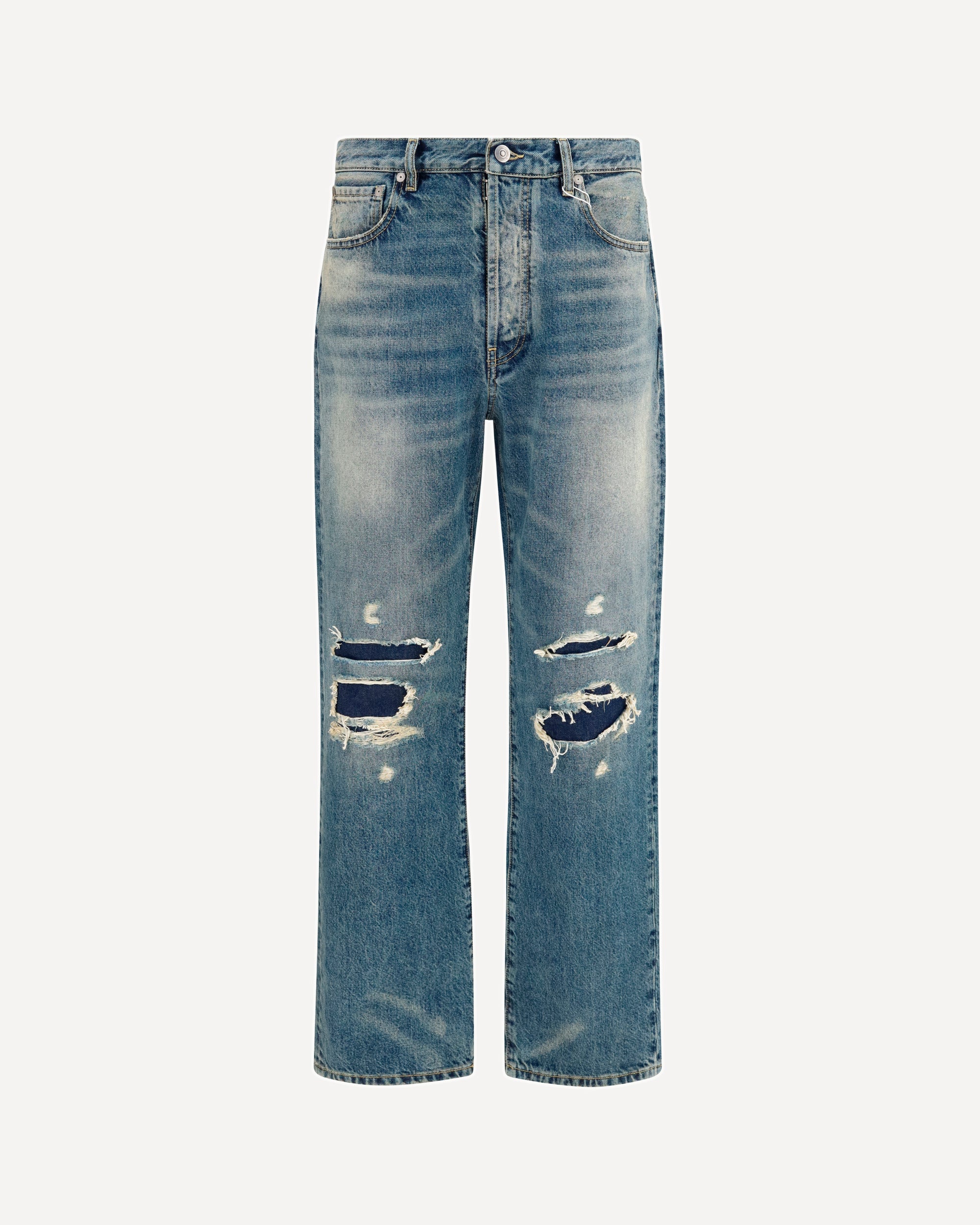 Straight-leg ripped Jeans - LIGHT BLUE | Cheap Luxury Handbags Store,