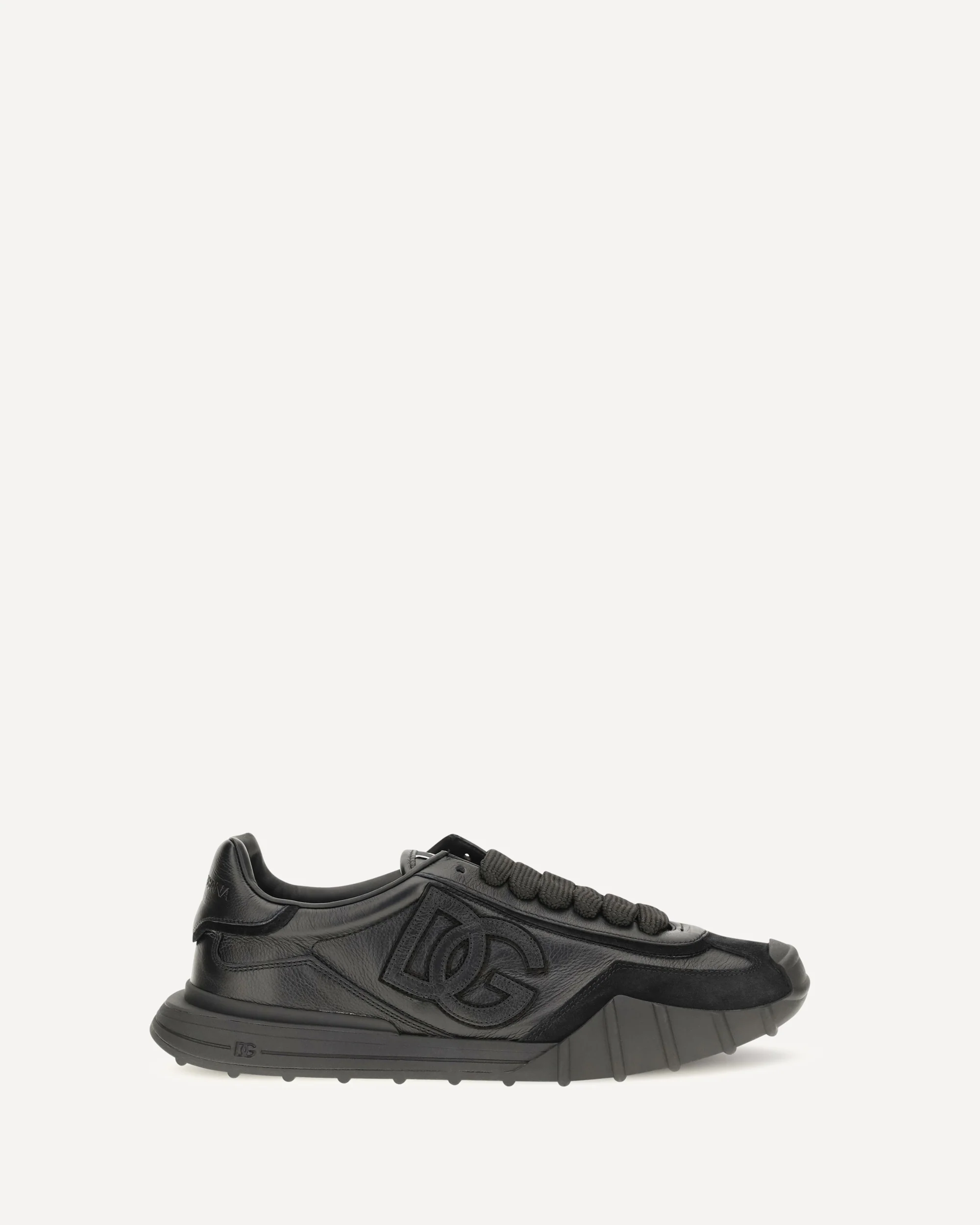 Athletic fabric and leather Sneakers - BLACK | Cheap Luxury Handbags Store,