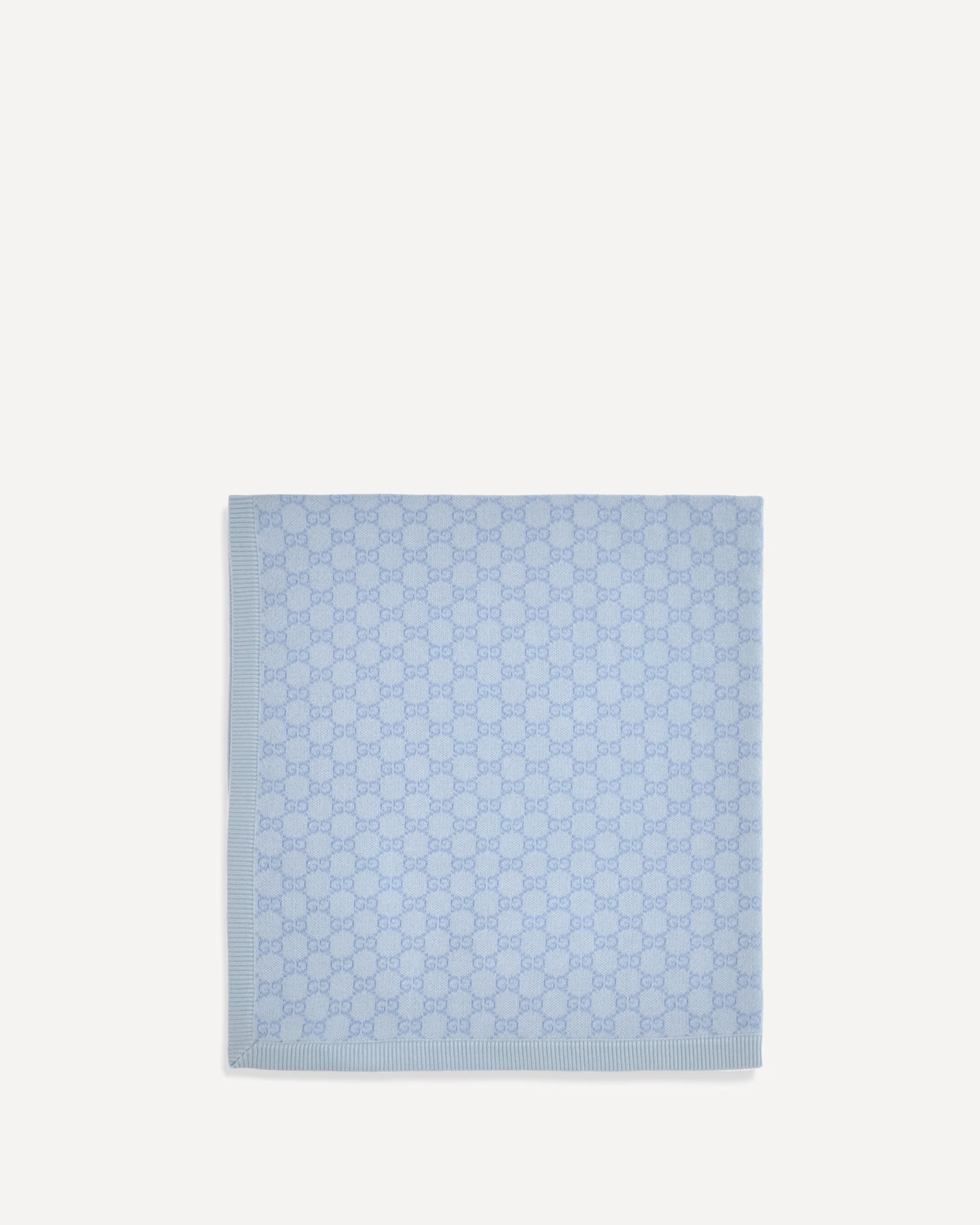 GG Monogram wool Blanket for Baby - LIGHT BLUE | Cheap Luxury Handbags Store,