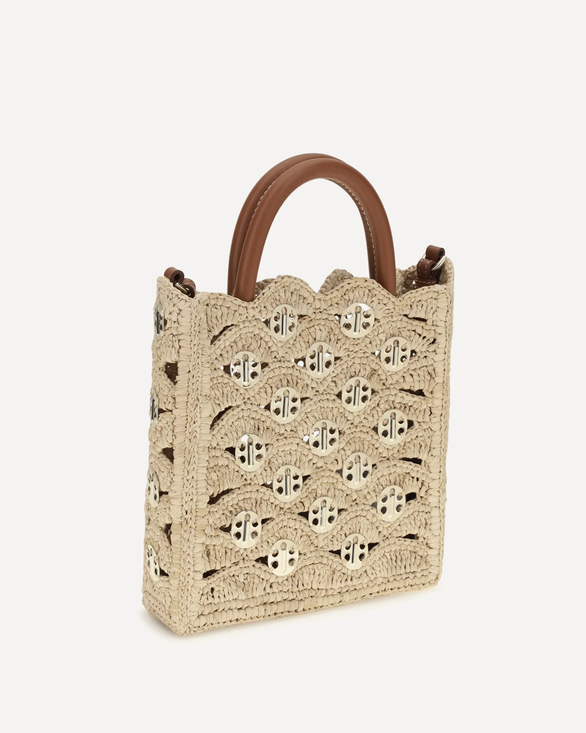 1969 Disc raffia Top-Handle Bag - BEIGE | Cheap Luxury Handbags Store,