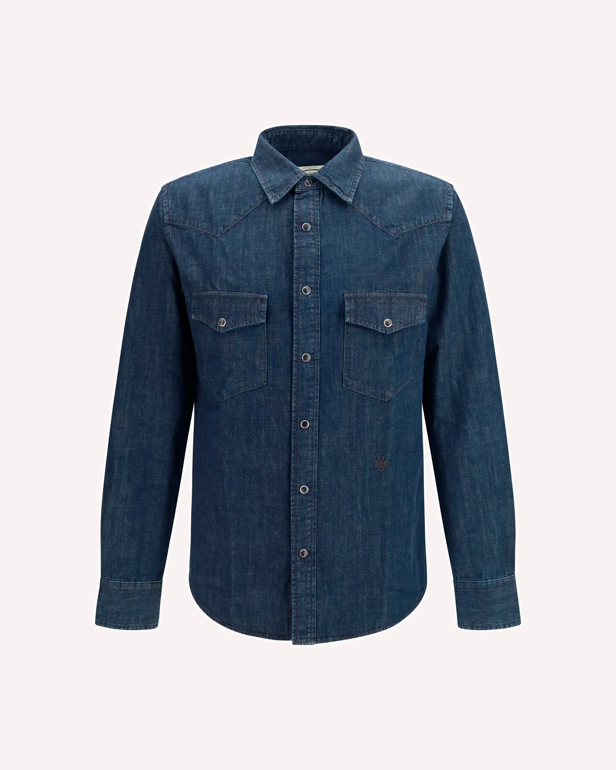 R2 Western cotton-denim Shirt - BLUE | Cheap Luxury Handbags Store,