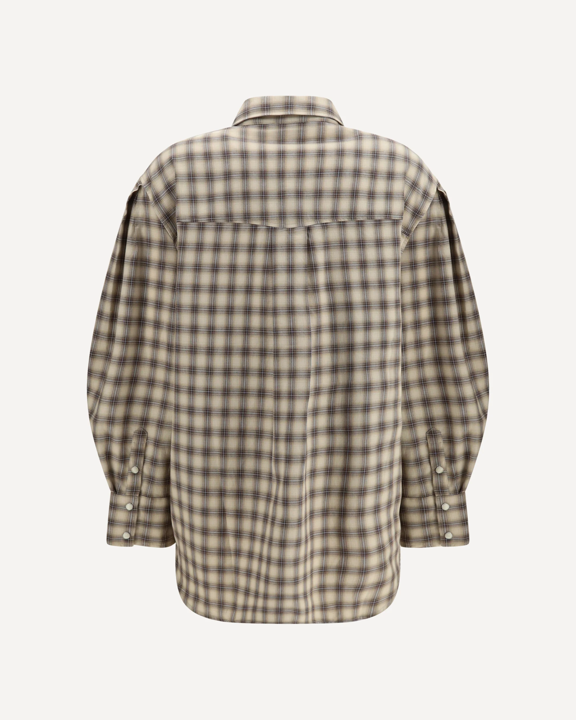 Check fannel Shirt - BEIGE | Cheap Luxury Handbags Store,