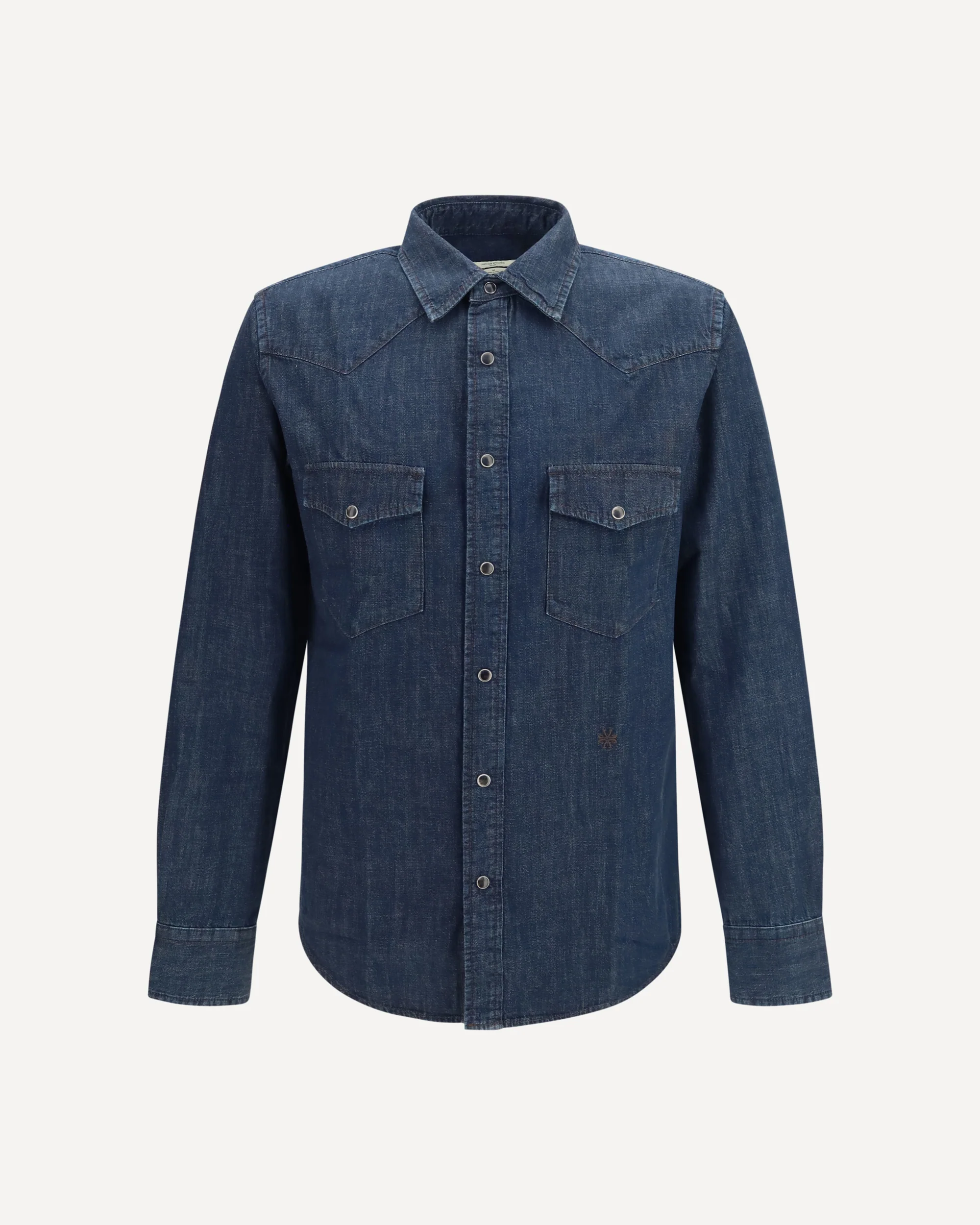 R2 Western cotton-denim Shirt - BLUE | Cheap Luxury Handbags Store,
