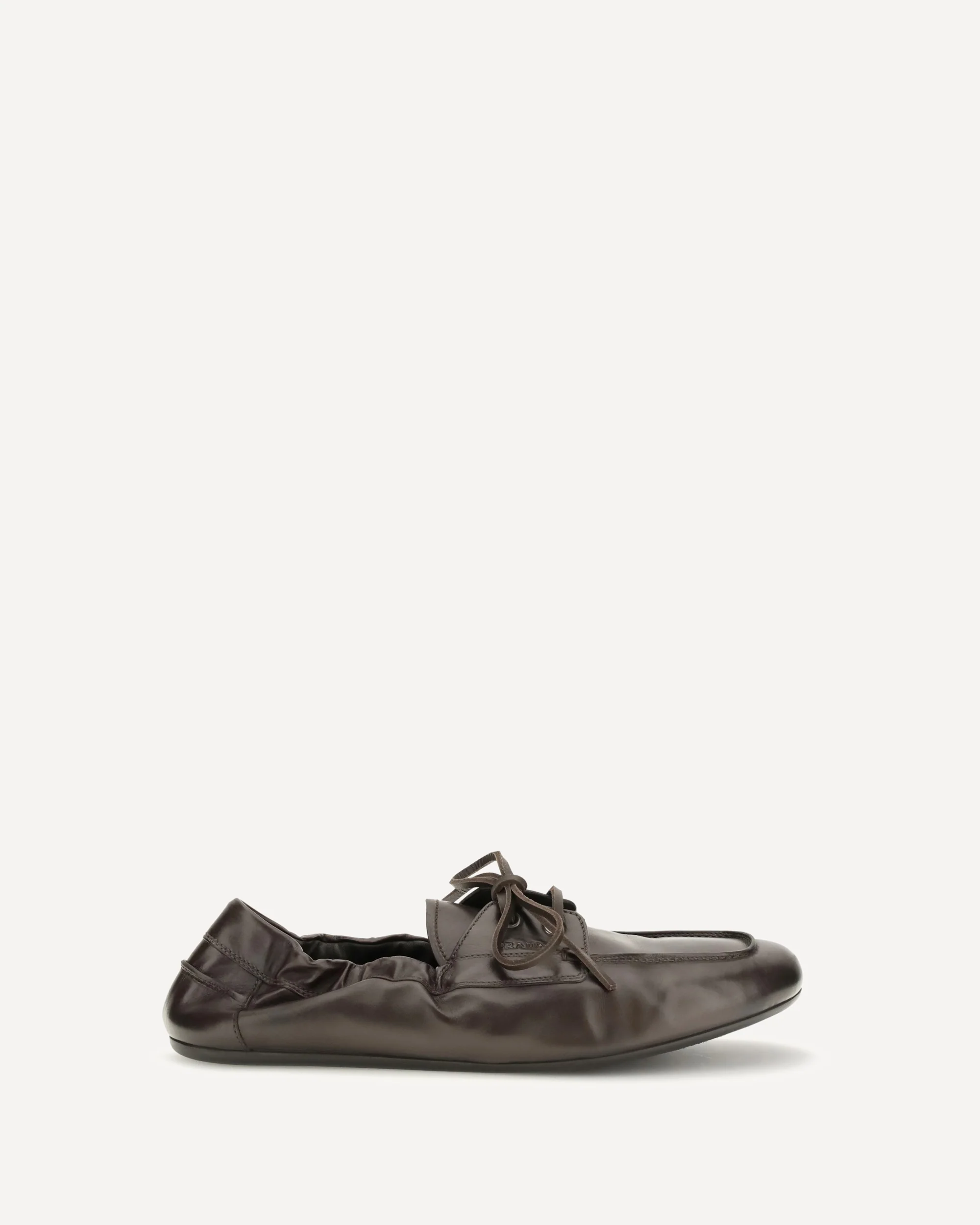 Aged leather lace-up Sneakers - BROWN | Cheap Luxury Handbags Store,