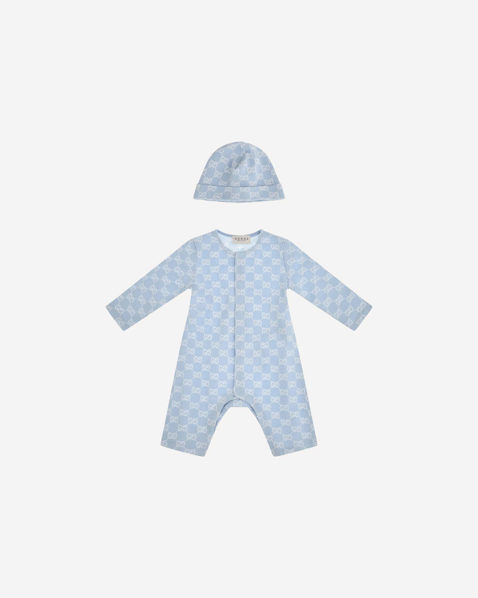 GG cotton piqué Baby gift Set - LIGHT BLUE | Cheap Luxury Handbags Store,