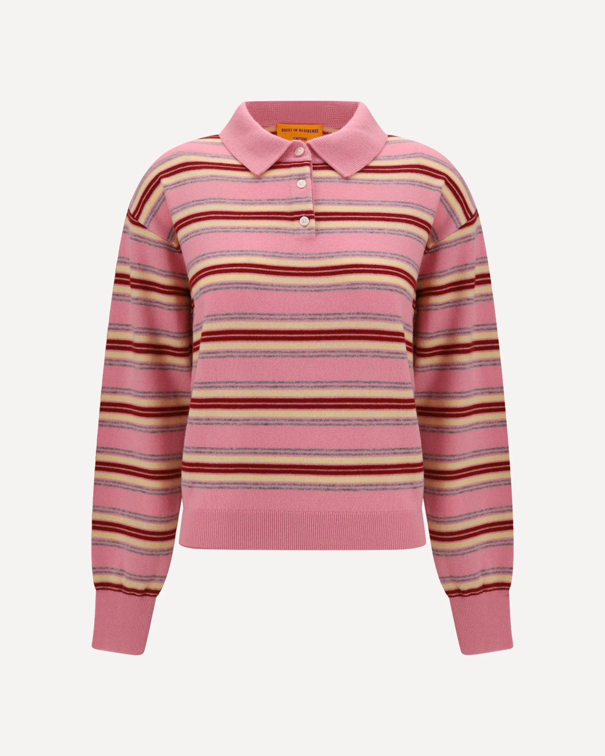 College striped Polo Sweater - PINK | Cheap Luxury Handbags Store,