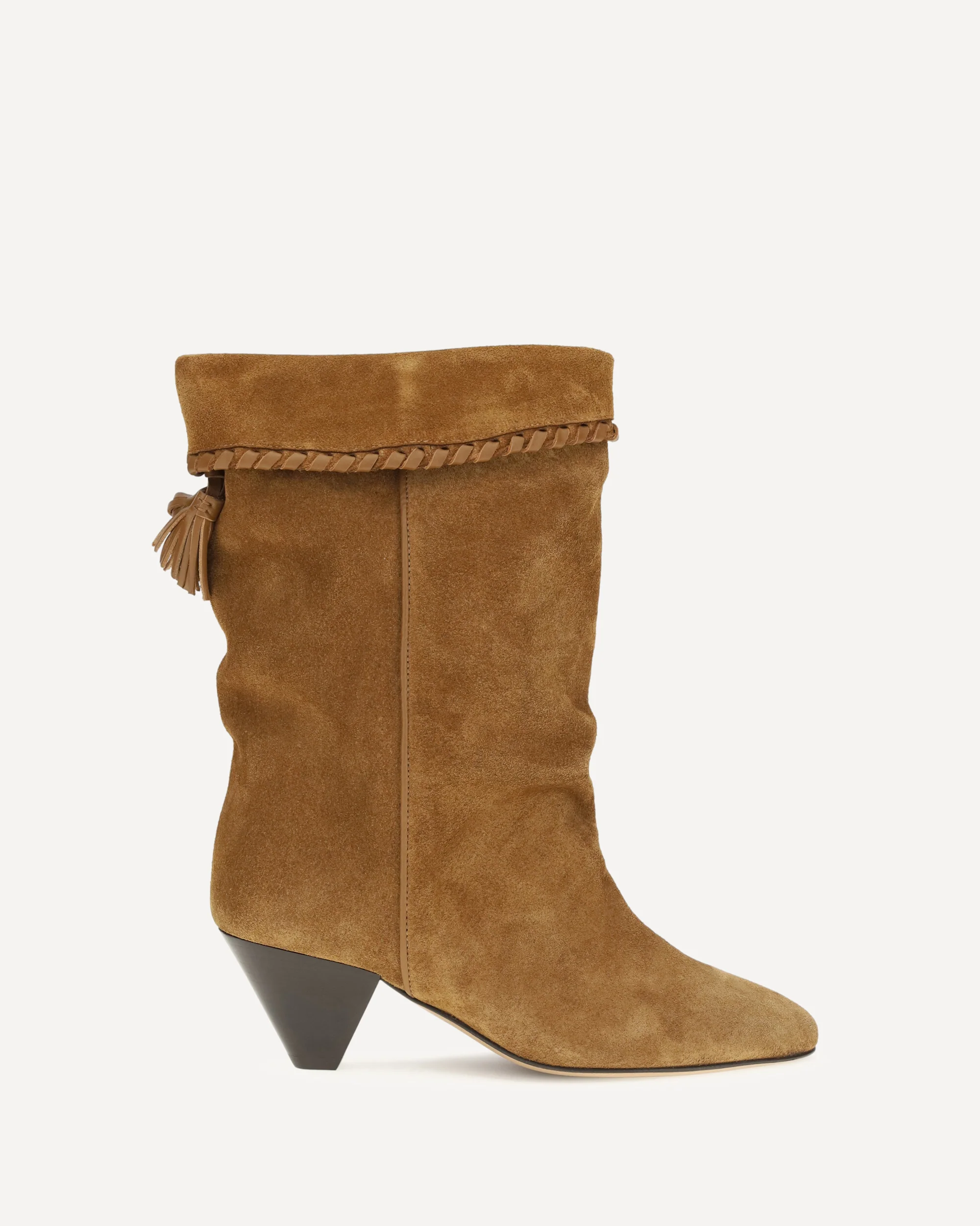 Draped suede Boots - BROWN | Cheap Luxury Handbags Store,
