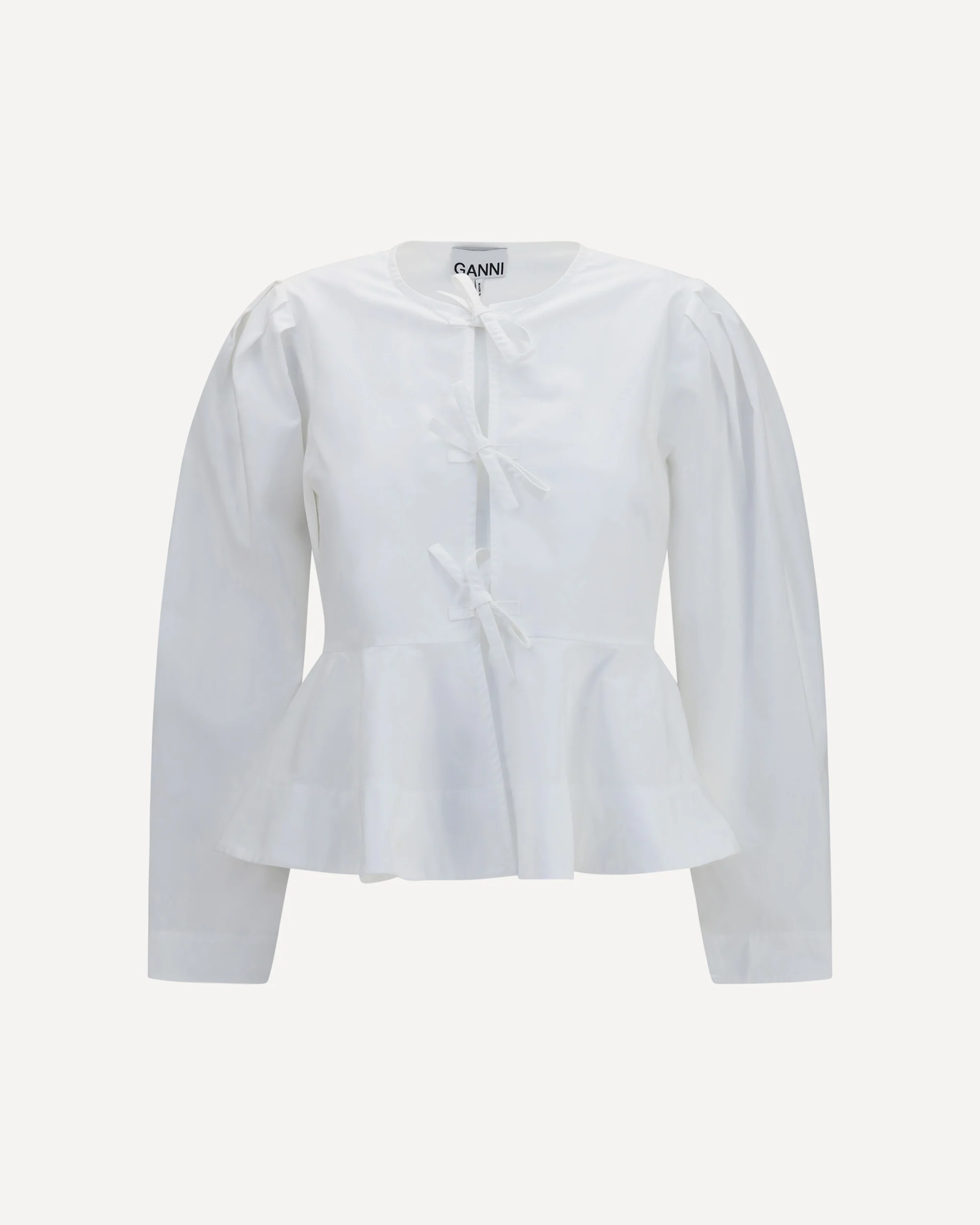 Cotton poplin Blouse with bows - WHITE | Cheap Luxury Handbags Store,