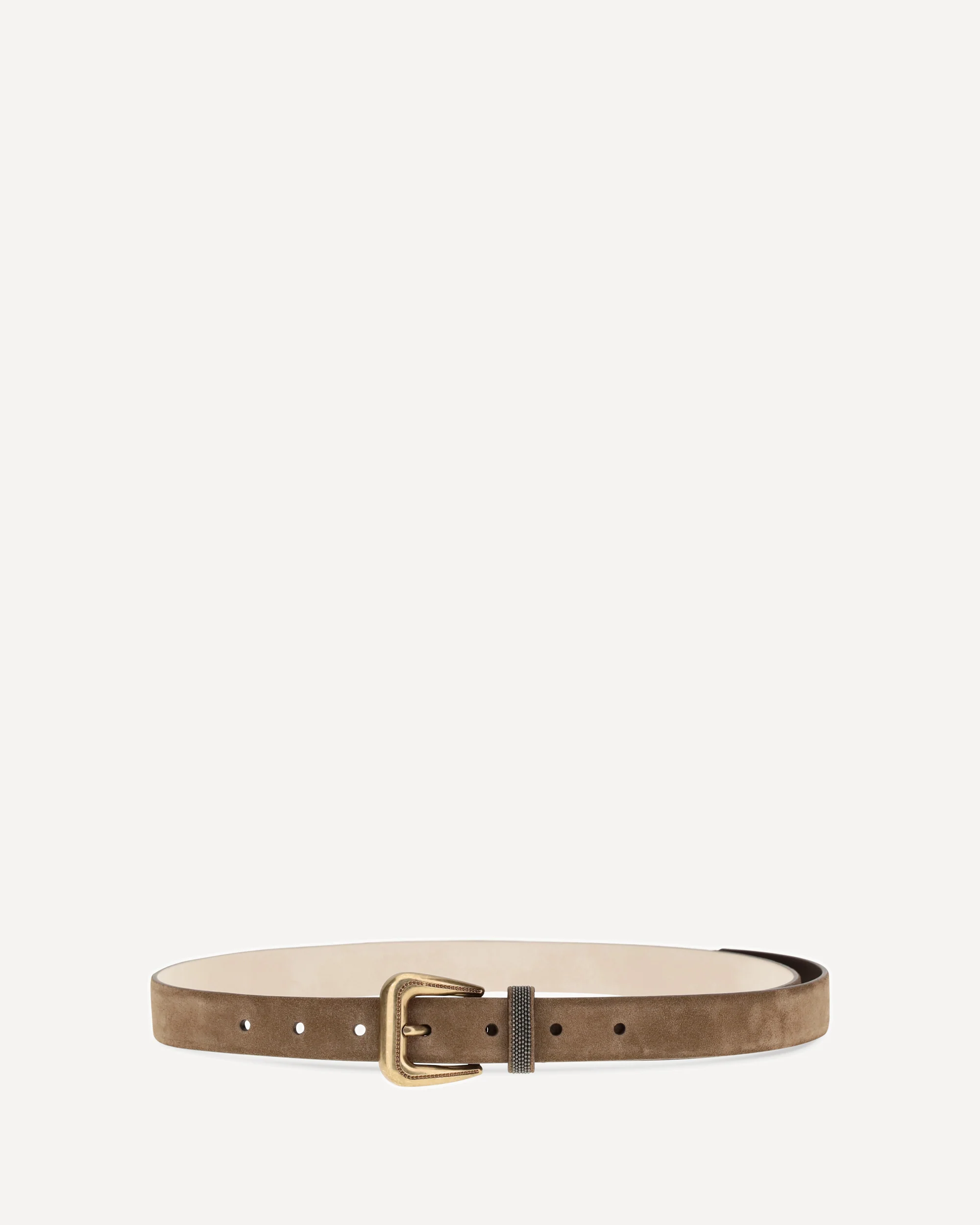 Suede Belt with monili detail - BROWN | Cheap Luxury Handbags Store,