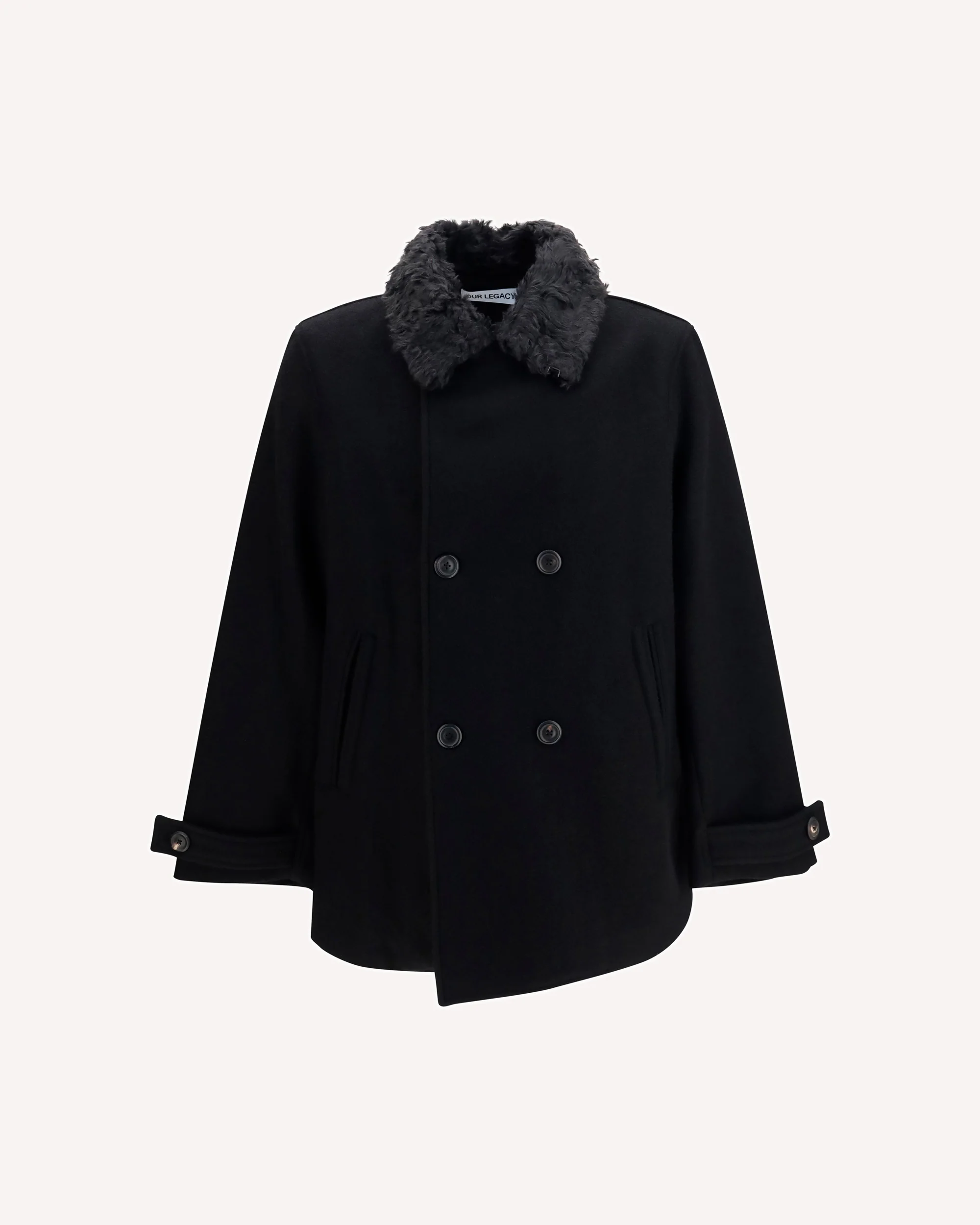 Wage double-breasted Coat - BLACK | Cheap Luxury Handbags Store,