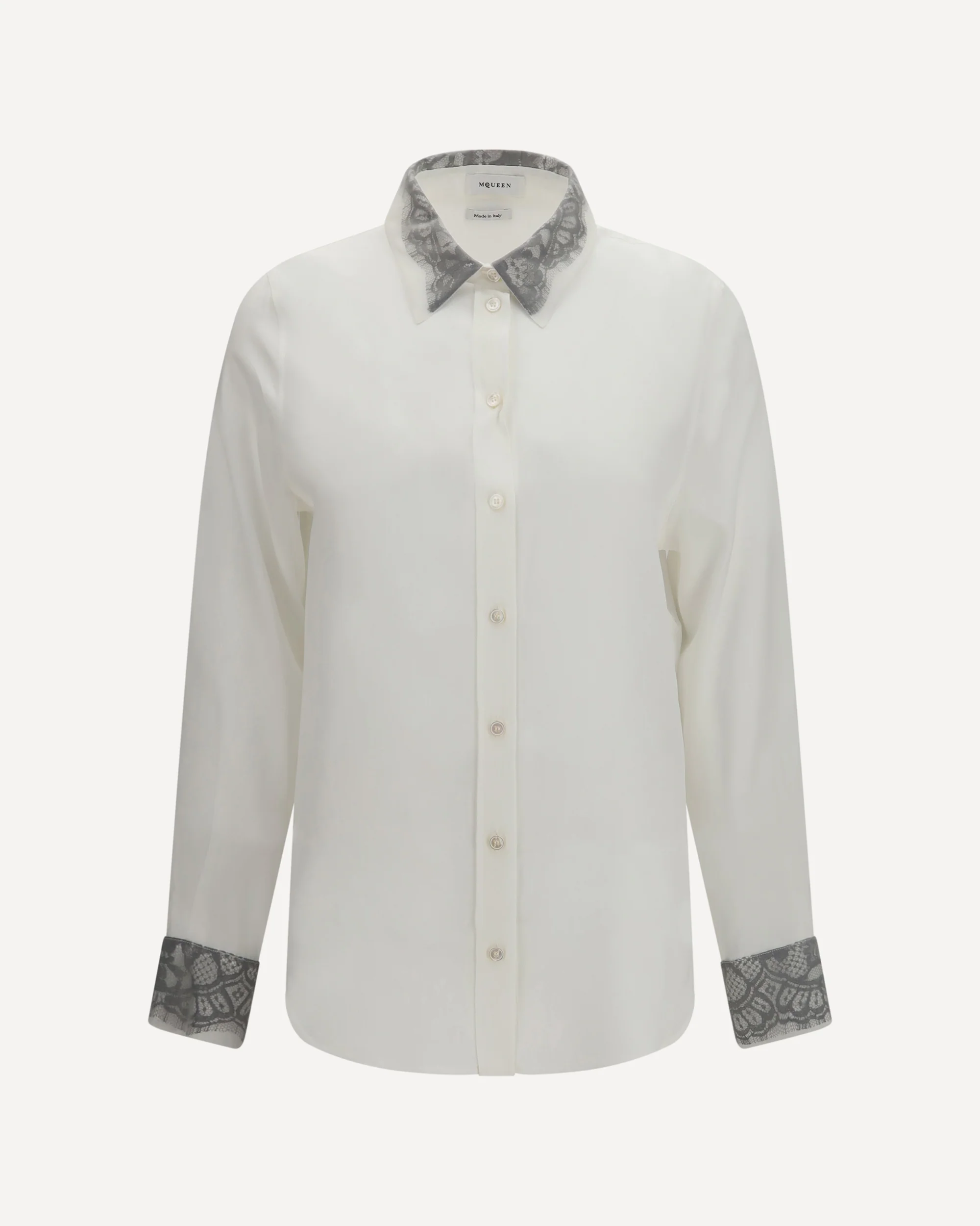 Floral lace detail Shirt - WHITE | Cheap Luxury Handbags Store,