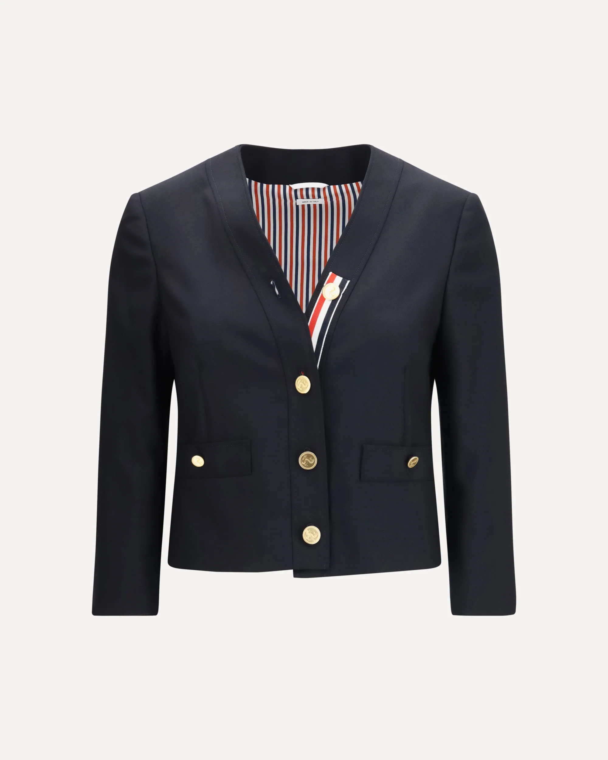 Hopsack Cardigan Jacket - BLUE | Cheap Luxury Handbags Store,