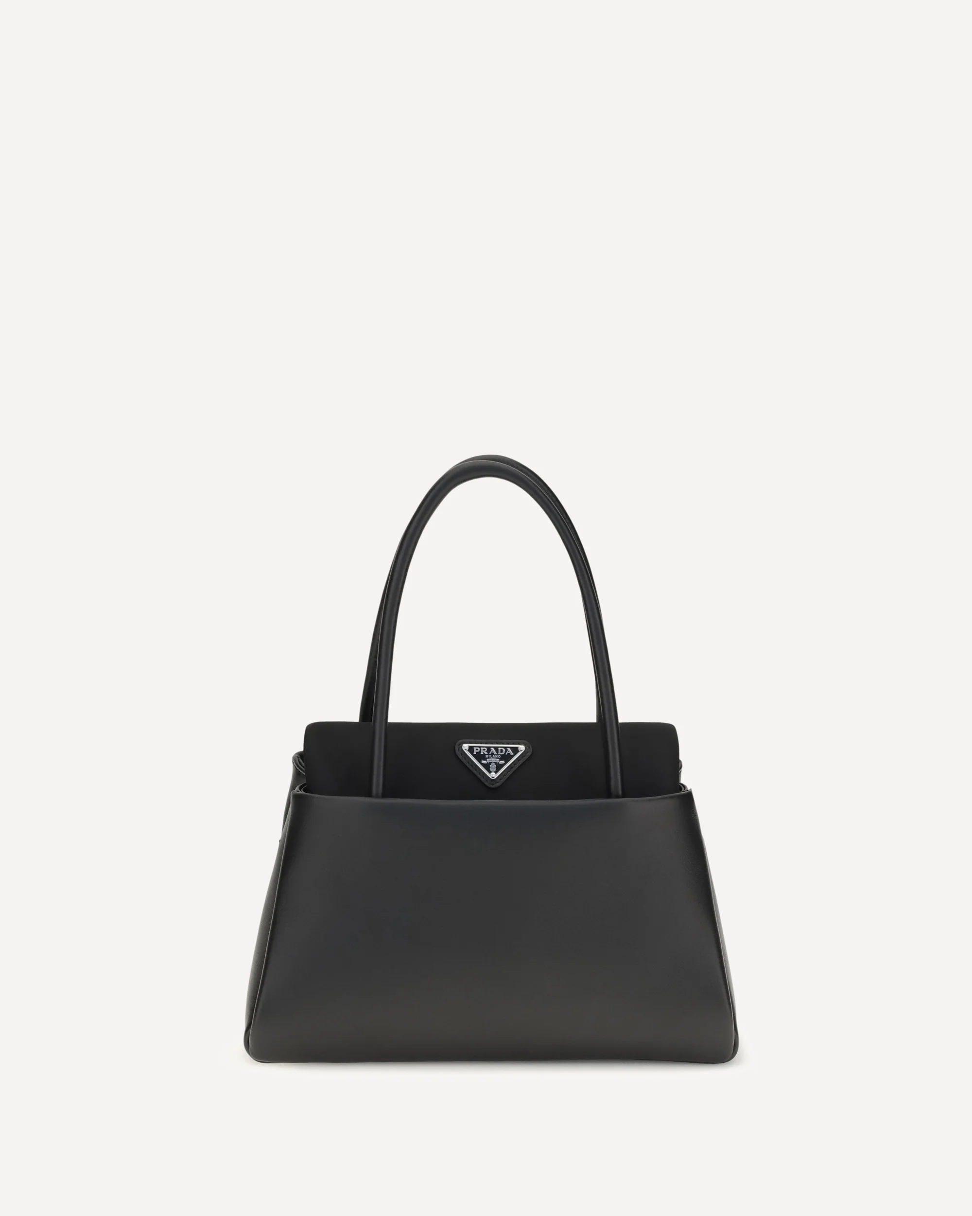 Top Handle Bag with triangle logo - BLACK | Cheap Luxury Handbags Store,