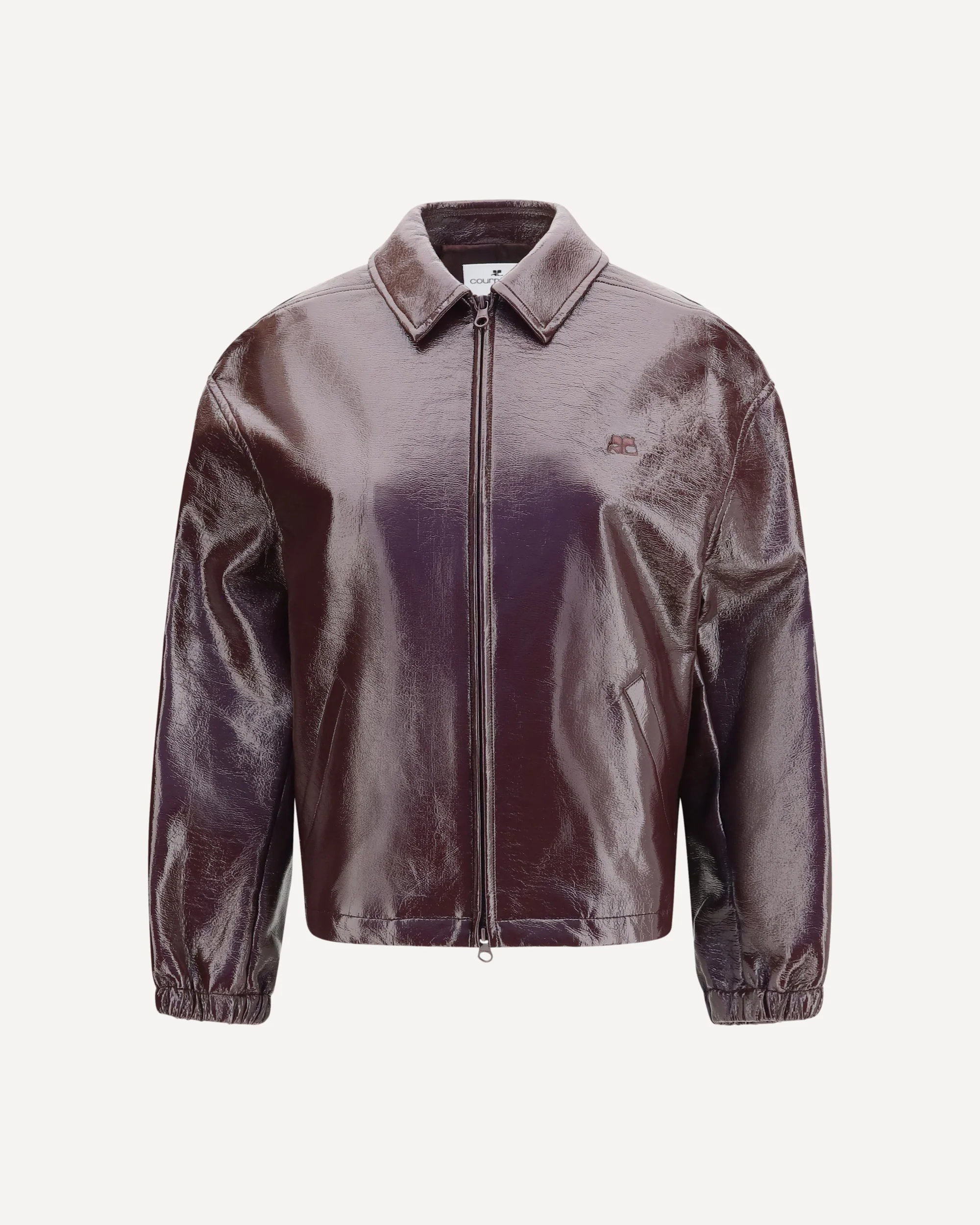 Vinyl Bomber Jacket - BORDEAUX | Cheap Luxury Handbags Store,