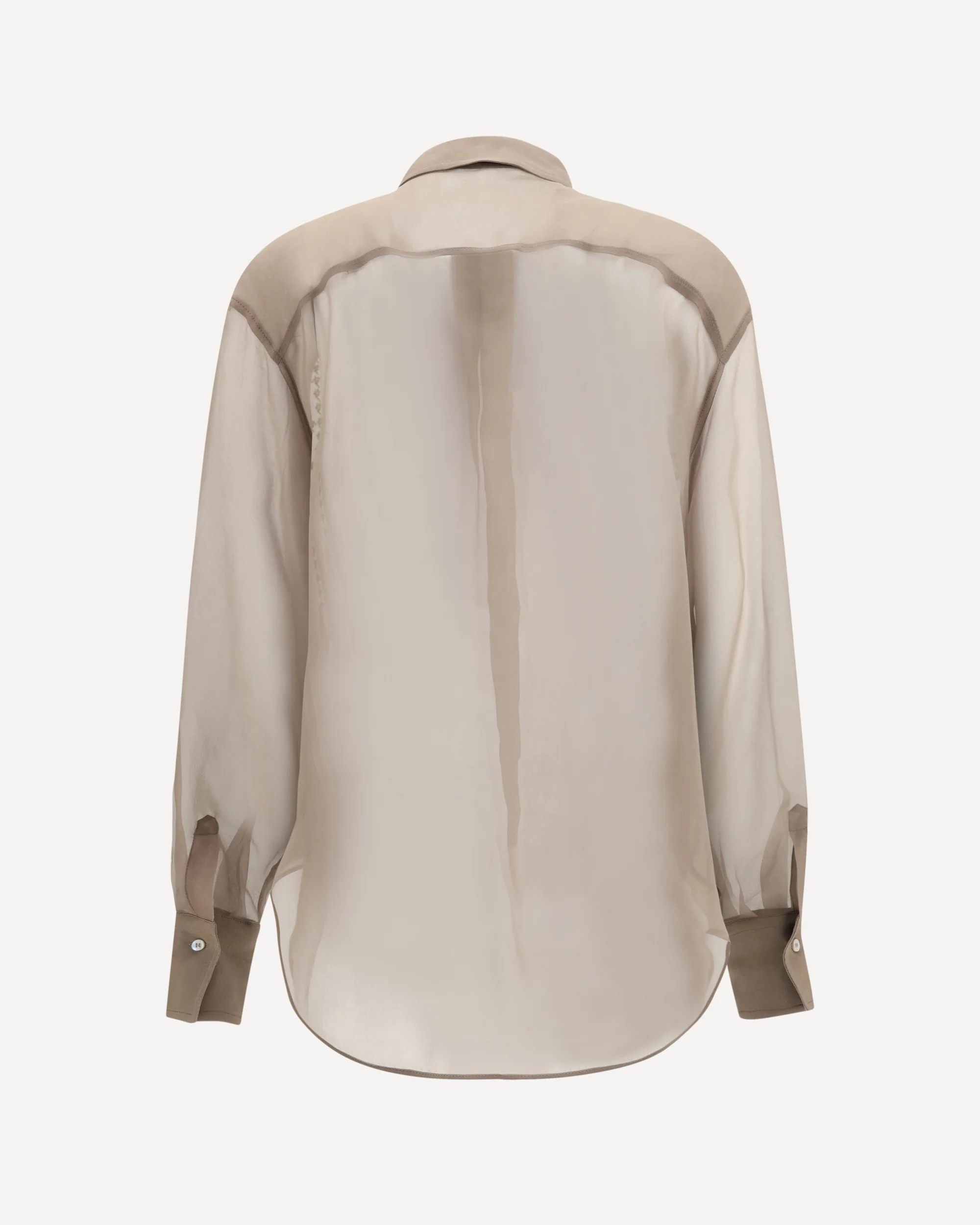 Sheer checked Shirt - BEIGE | Cheap Luxury Handbags Store,