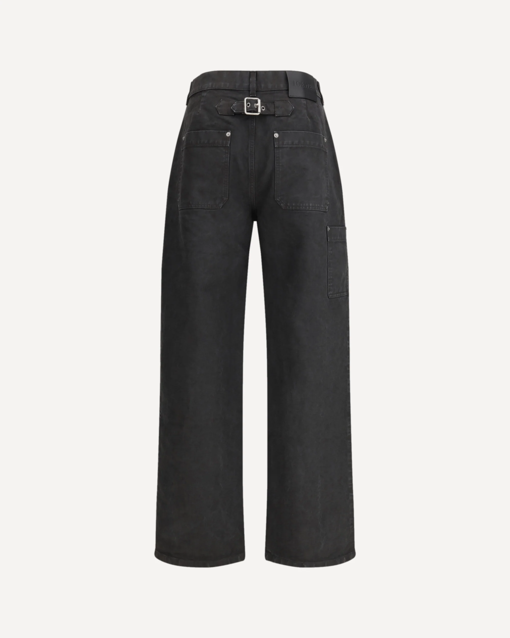 Baggy Jeans with a decorative single belt detail - BLACK | Cheap Luxury Handbags Store,