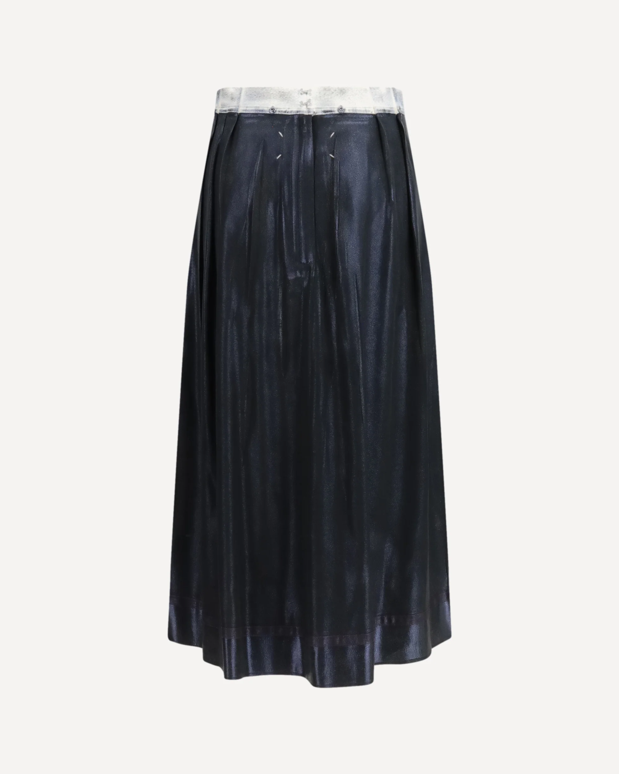 Foil-treated midi Skirt - BLUE | Cheap Luxury Handbags Store,