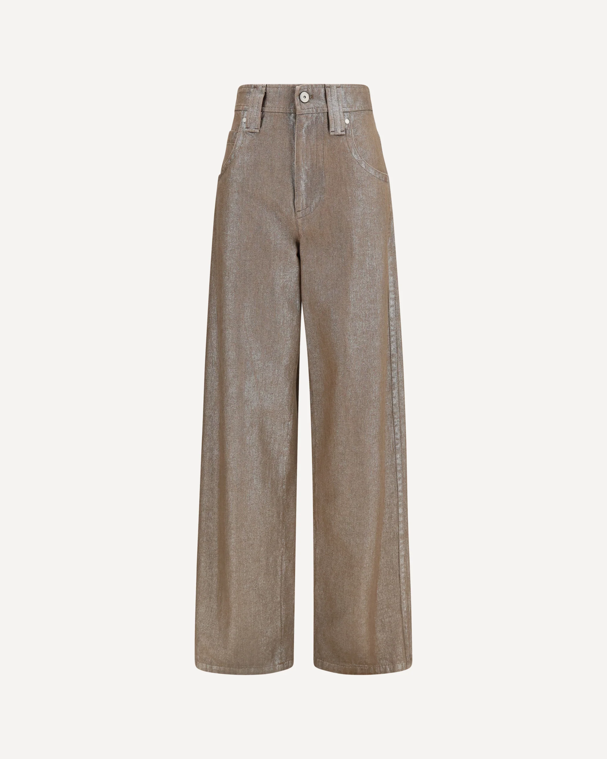 Lurex wide-leg Jeans - BEIGE | Cheap Luxury Handbags Store,
