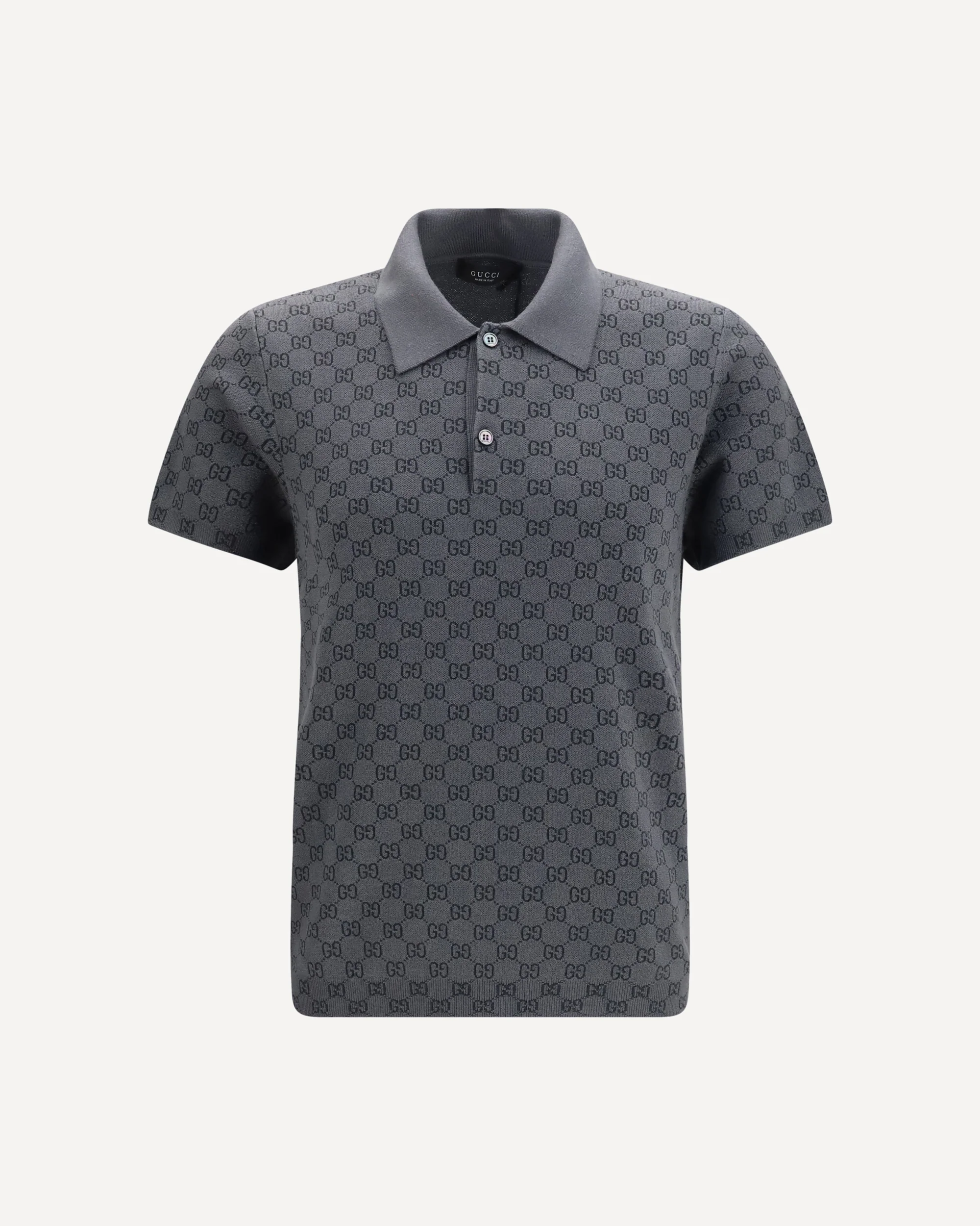 GG jacquard wool and silk Polo Shirt - GREY | Cheap Luxury Handbags Store,
