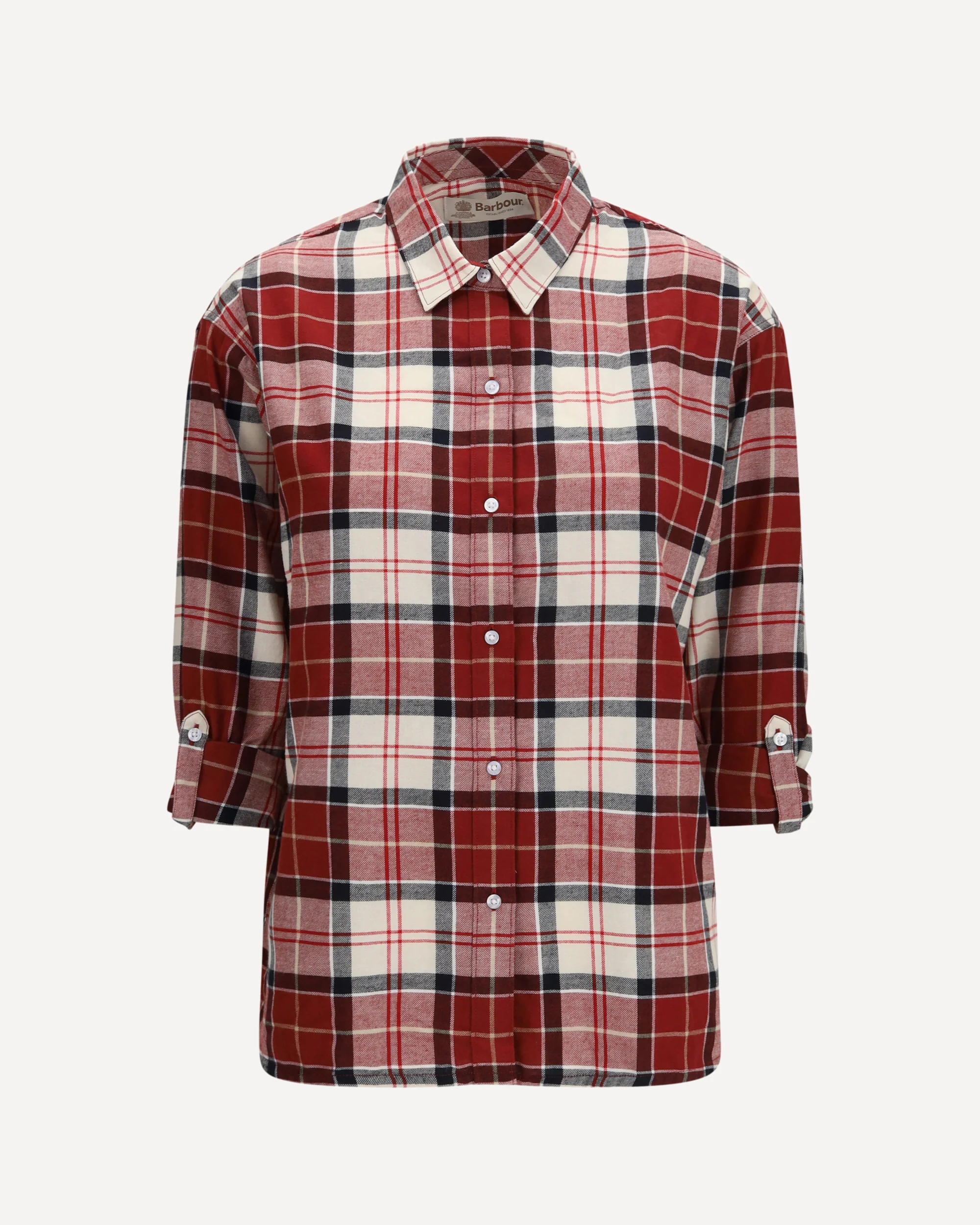 Elishaw check Shirt - RED | Cheap Luxury Handbags Store,