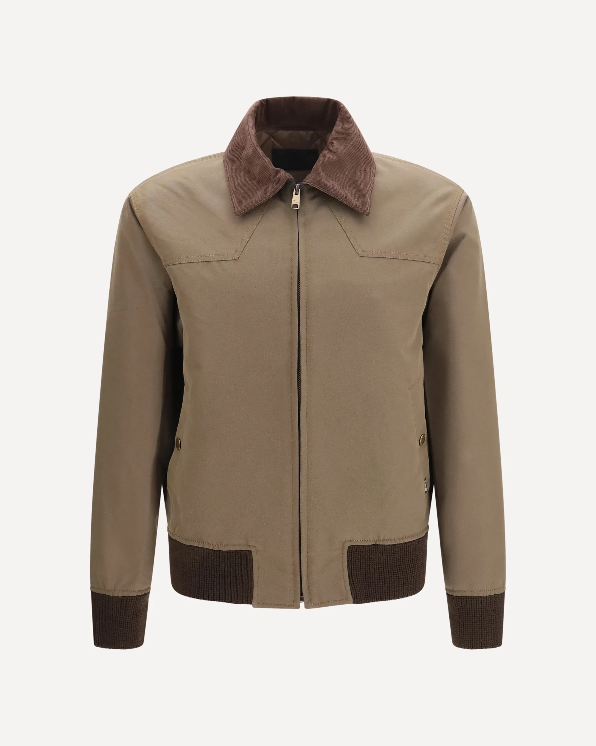 Jacket with corduroy collar - BROWN | Cheap Luxury Handbags Store,