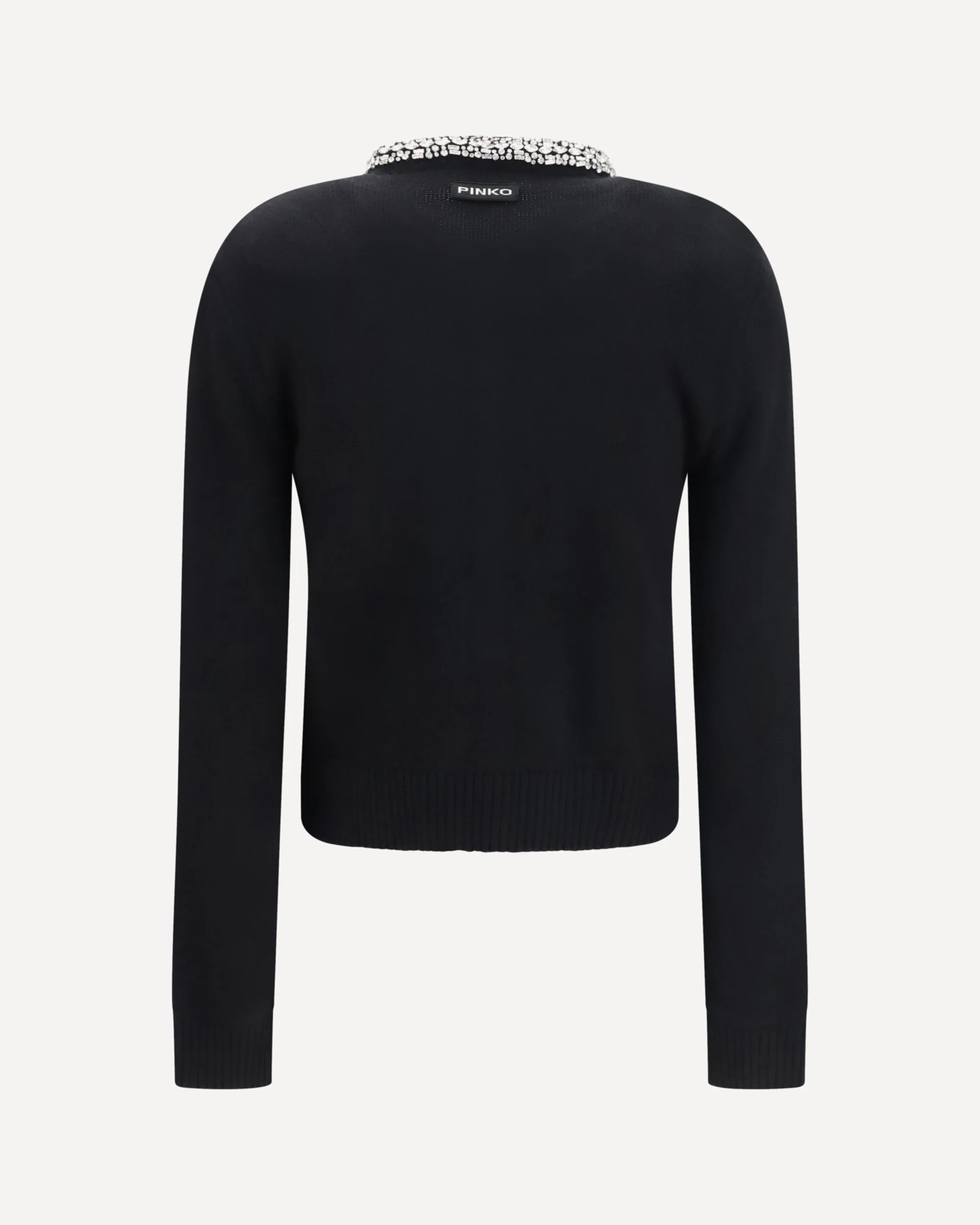 Colonia Cardigan with jewel collar - BLACK | Cheap Luxury Handbags Store,