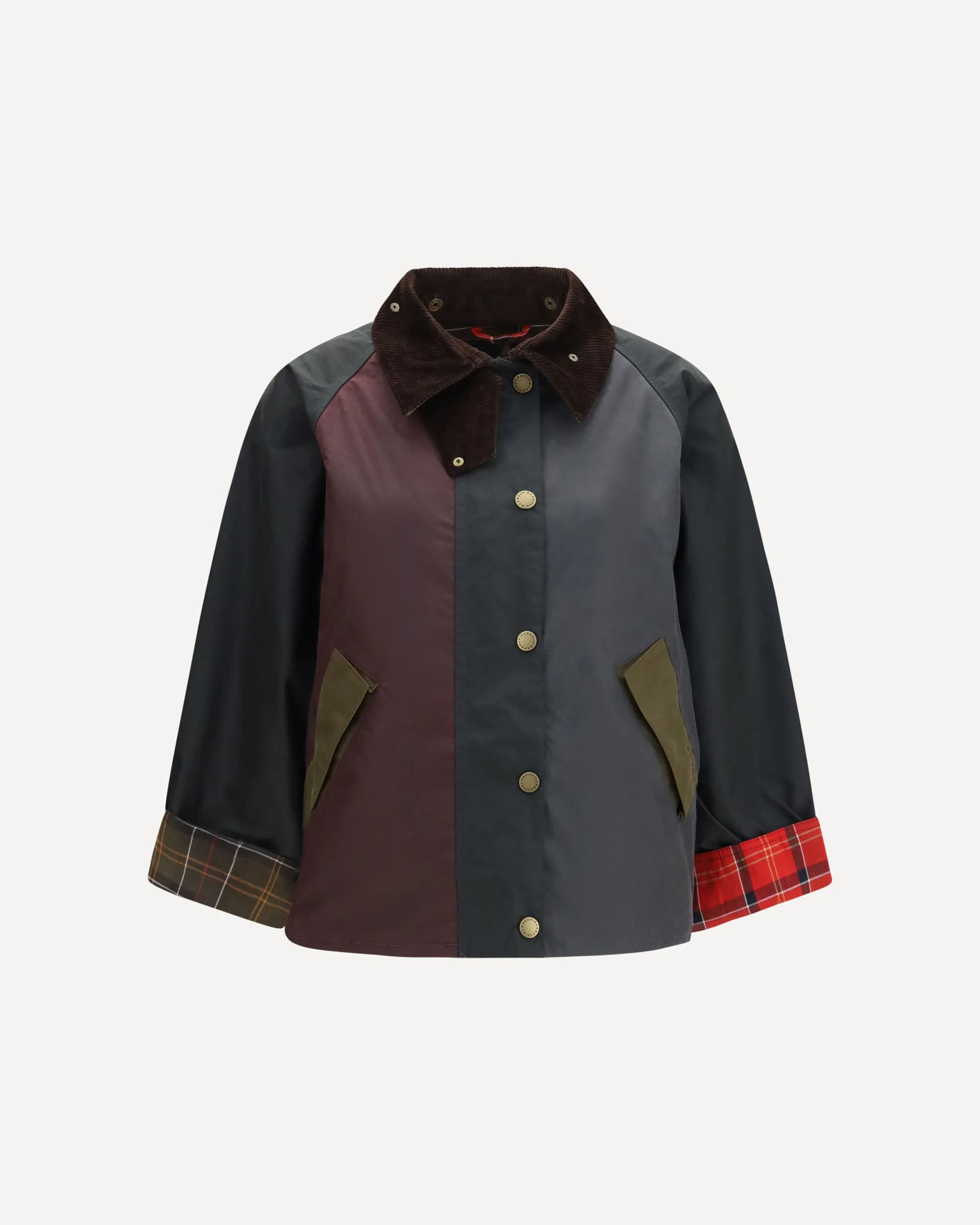 Patchwork Transport Waxed Jacket - BLUE | Cheap Luxury Handbags Store,