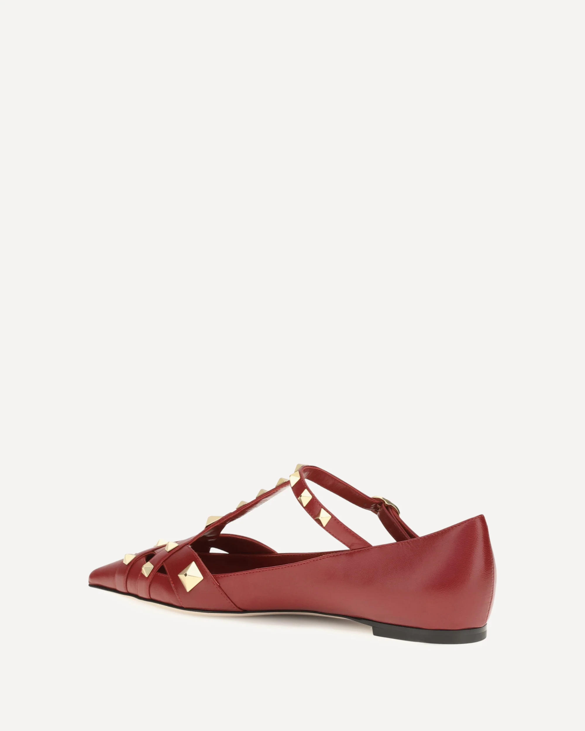 Studdy Ballerinas in kidskin - RED | Cheap Luxury Handbags Store,